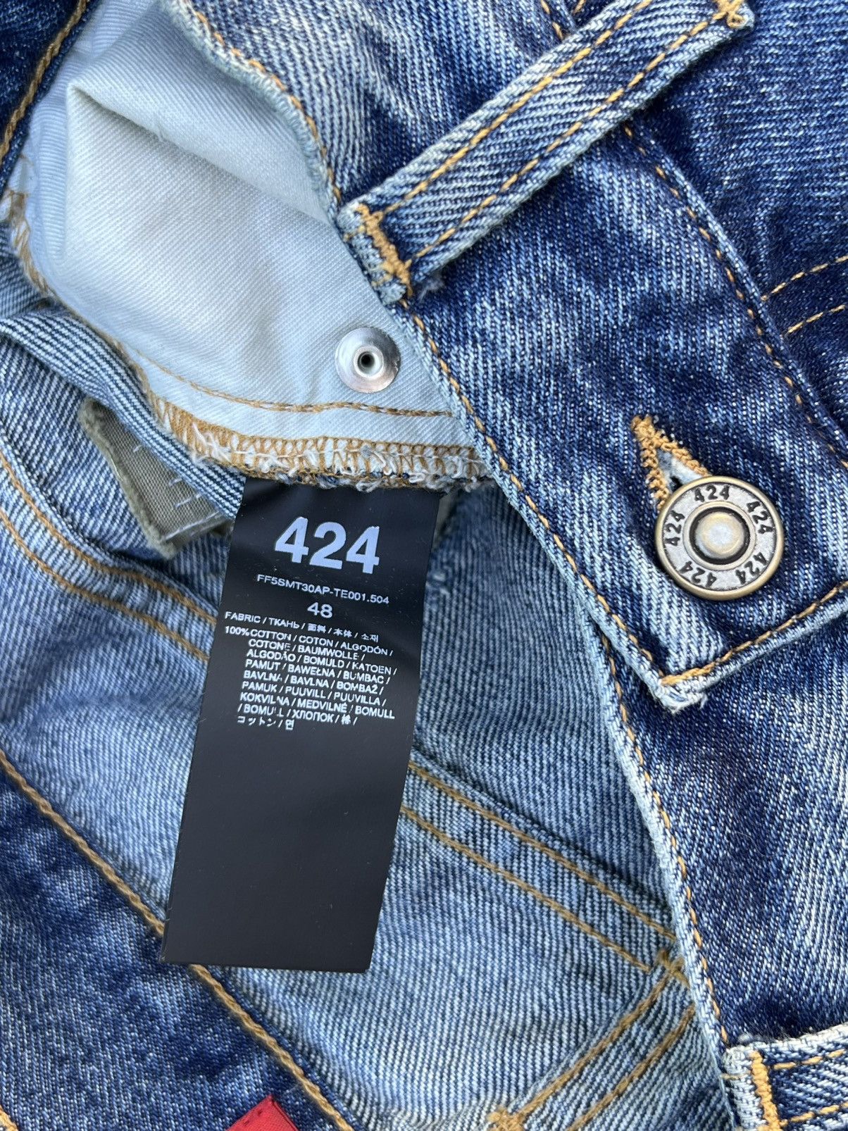 424 Big daddy ripped denim Size US 31 - 10 Thumbnail