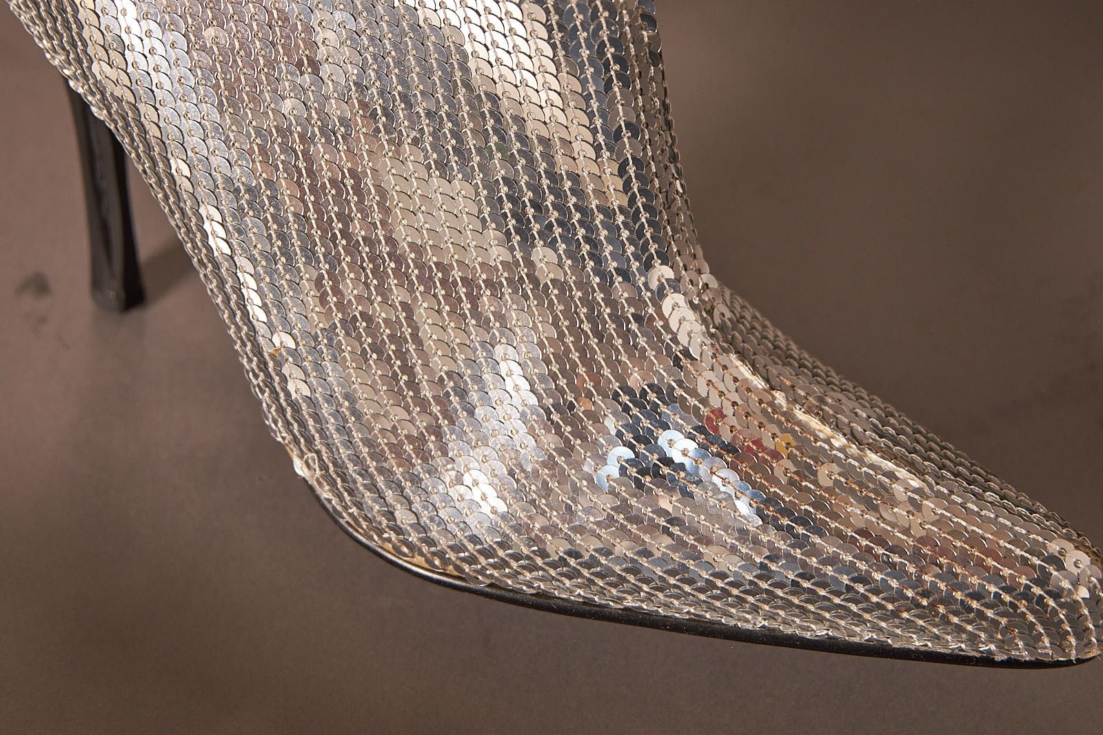 Other 90s Silver Sequin Knee High ZipUp Heeled Boots Size US 8.5 / IT 38.5 - 9 Thumbnail