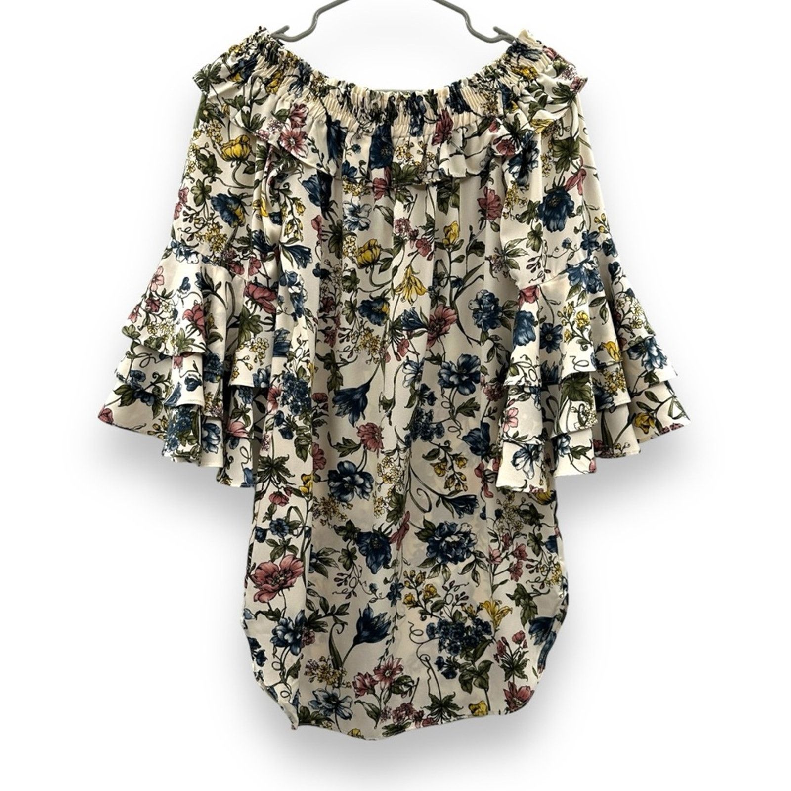 MISA Los Angeles MISA Amal Multicolor Floral Off Shoulder Ruffle Mini Dress Size XS / US 0-2 / IT 36-38 - 2 Thumbnail