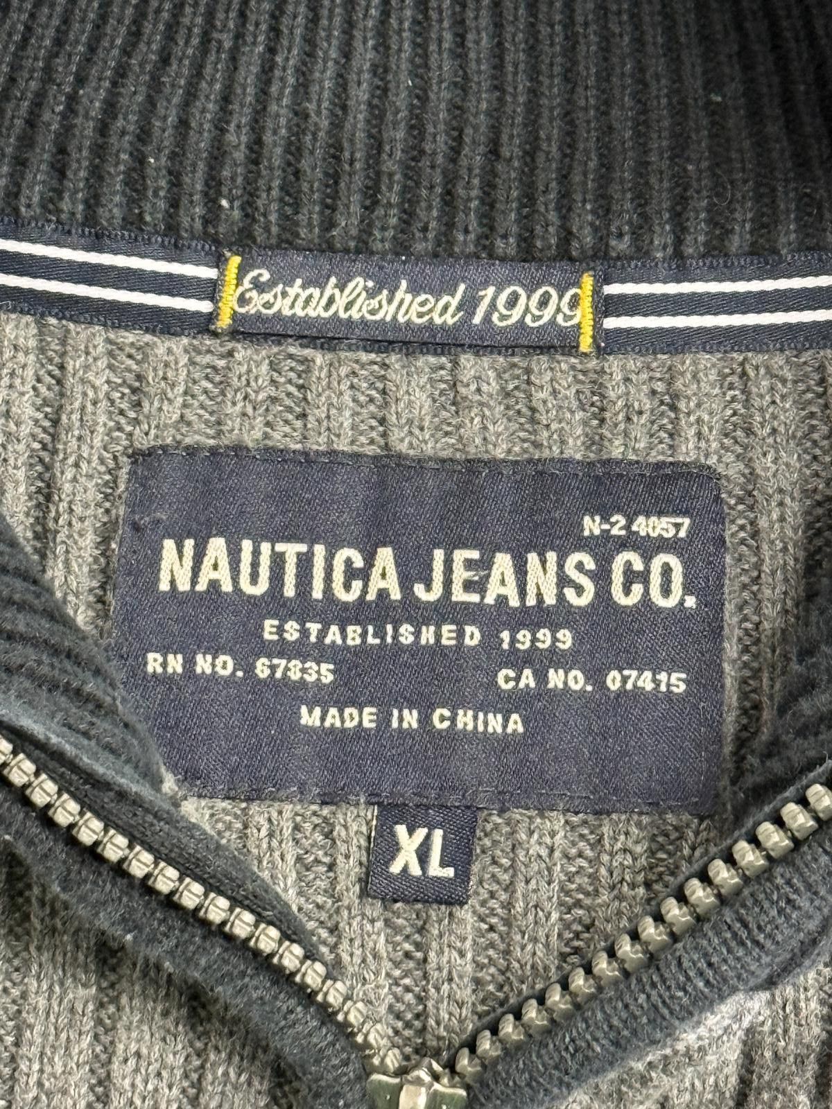 Nautica Mens Quarter Zip Two Color Block Nautica Jeans Co XL Size US XL / EU 56 / 4 - 2 Thumbnail