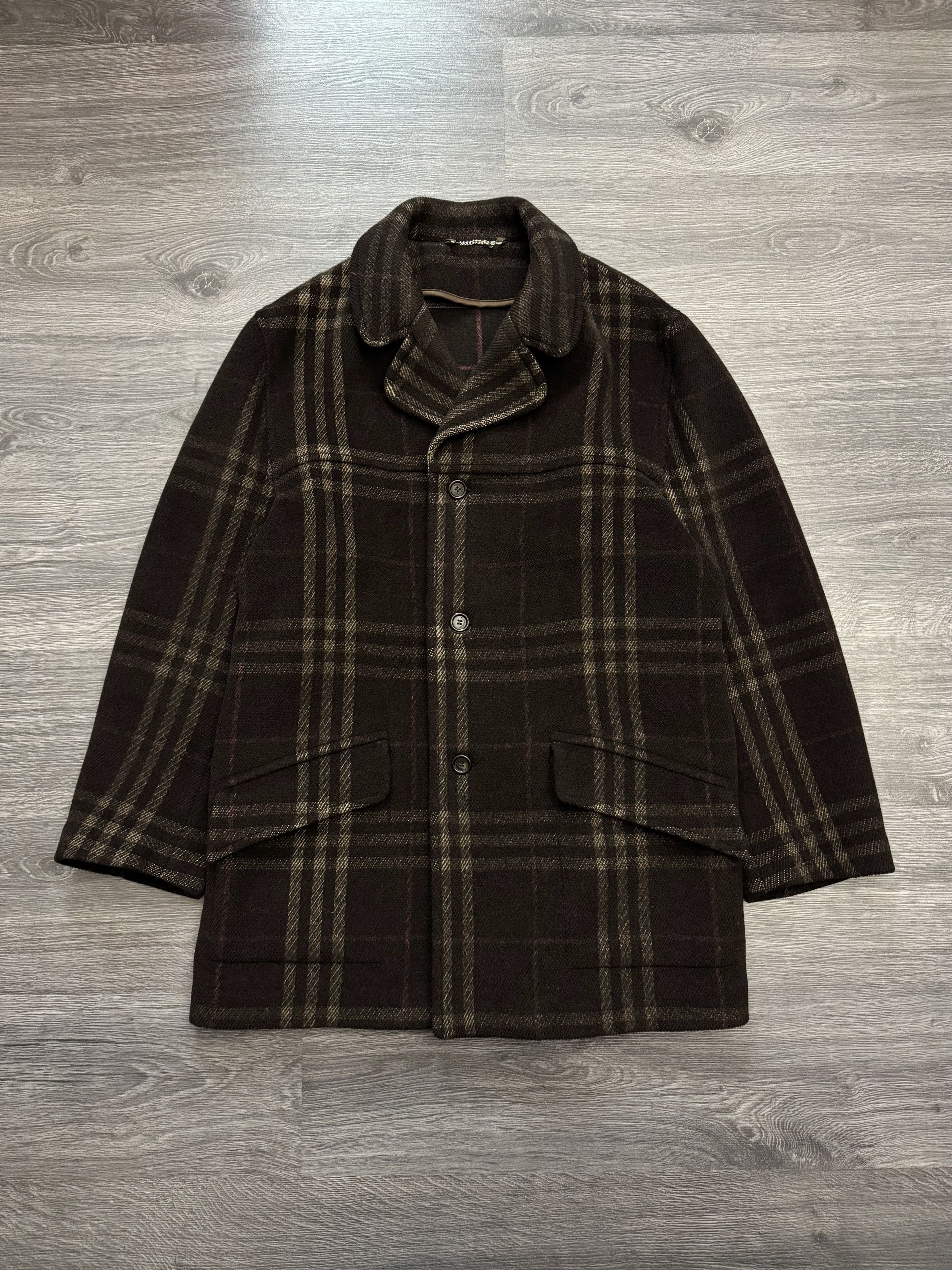 Burberry Vintage Burberry Brown Nova Check Wool Coat Size US L / EU 52-54 / 3 - 1 Thumbnail