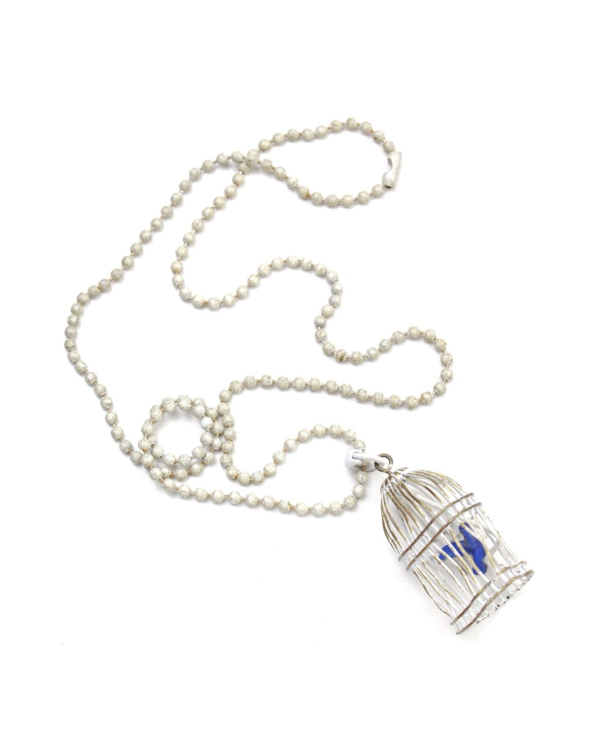 Vintage 2000S JAPANESE MADE BLUE BIRD CAGE PENDANT NECKLACE Size ONE SIZE - 2 Thumbnail