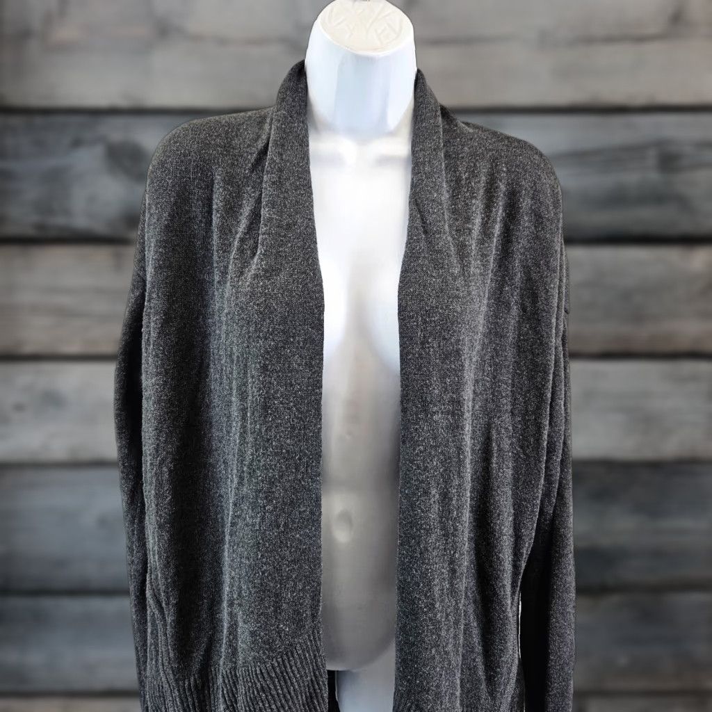 Banana Republic VINTAGE Banana Republic Womens Cardigan Sz Medium Gray Zipper Detail Open Front Viscose Size M / US 6-8 / IT 42-44 - 1 Thumbnail