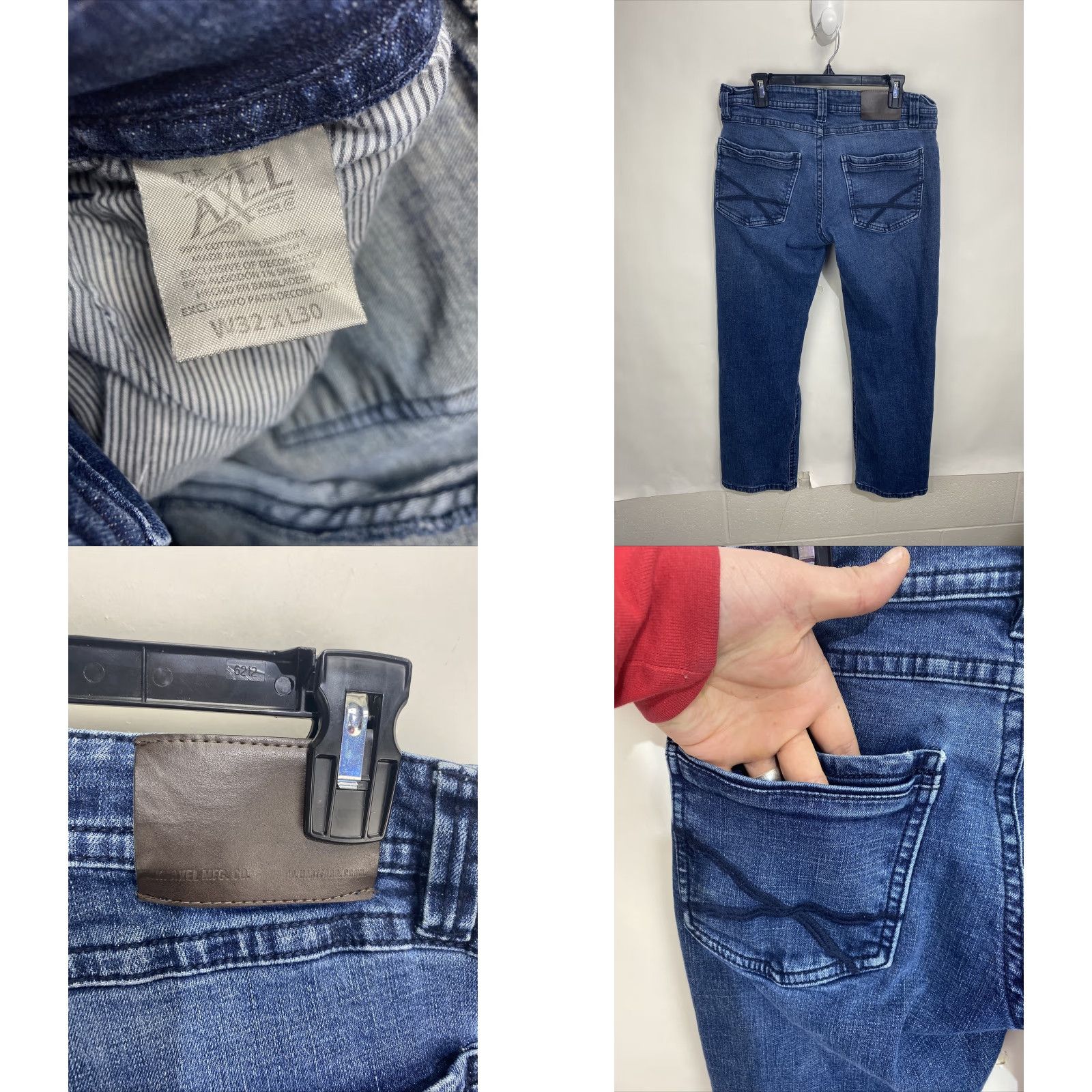 Denime TK Axel Slim Stretch Boot Cut Jeans Mens 32x30 Light Blue Denim Wash Pants Slim Fit 5-Pocket Zip Button Regular Rise Mid Modern Size US 32 / EU 48 - 8 Thumbnail