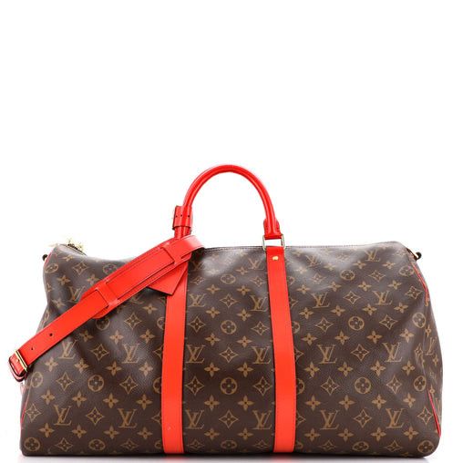 Louis Vuitton Louis Vuitton Keepall 50 Bandouliere Monogram with Red