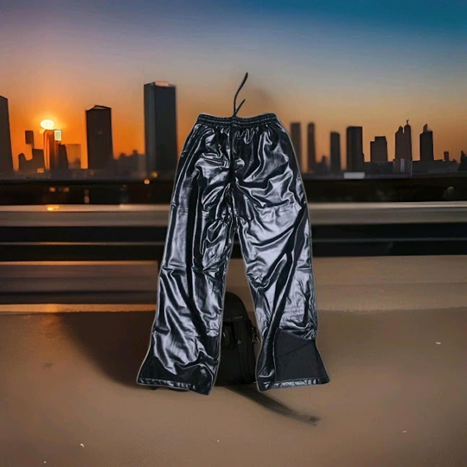 The Unbranded Brand Black Wide Leg Pants Small High Rise Elastic Waist Small Size 28" / US 6 / IT 42 - 1 Thumbnail