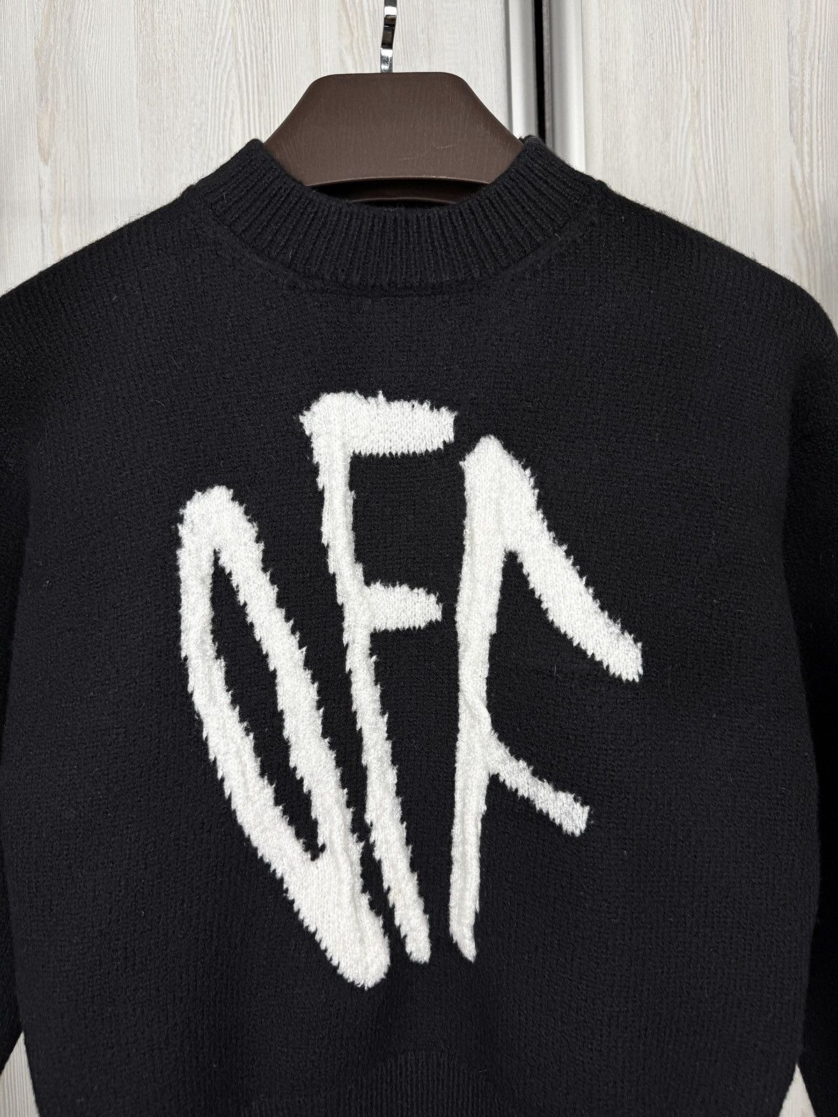 Off-White OFF-WHITE Graffiti Logo Intarsia Jumper Black sweater Size M / US 6-8 / IT 42-44 - 3 Thumbnail