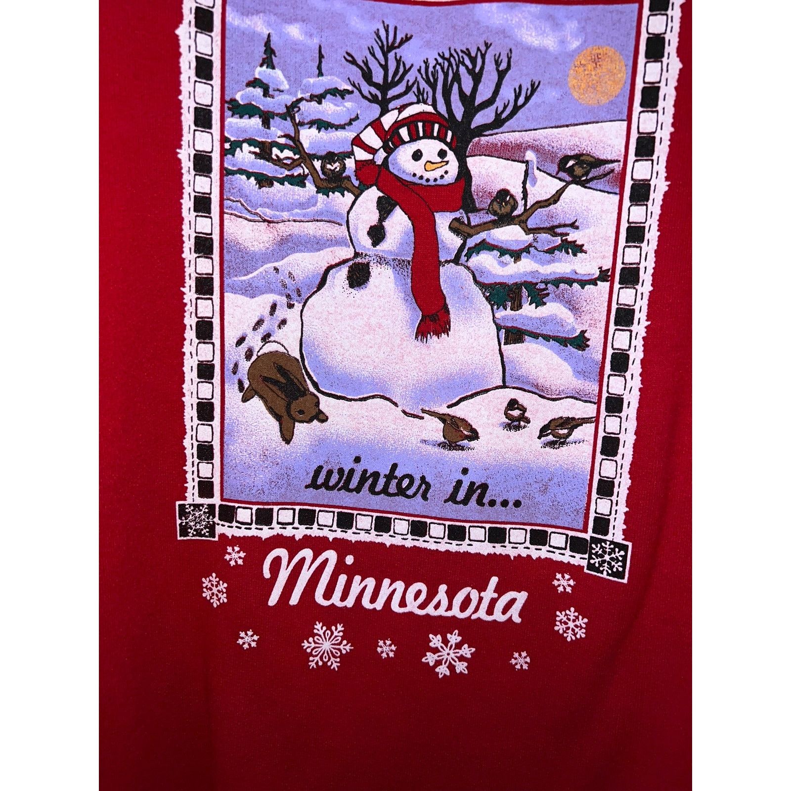 Jerzees Vintage Minnesota Sweatshirt Christmas Crewneck 90s VTG L Size US L / EU 52-54 / 3 - 5 Thumbnail