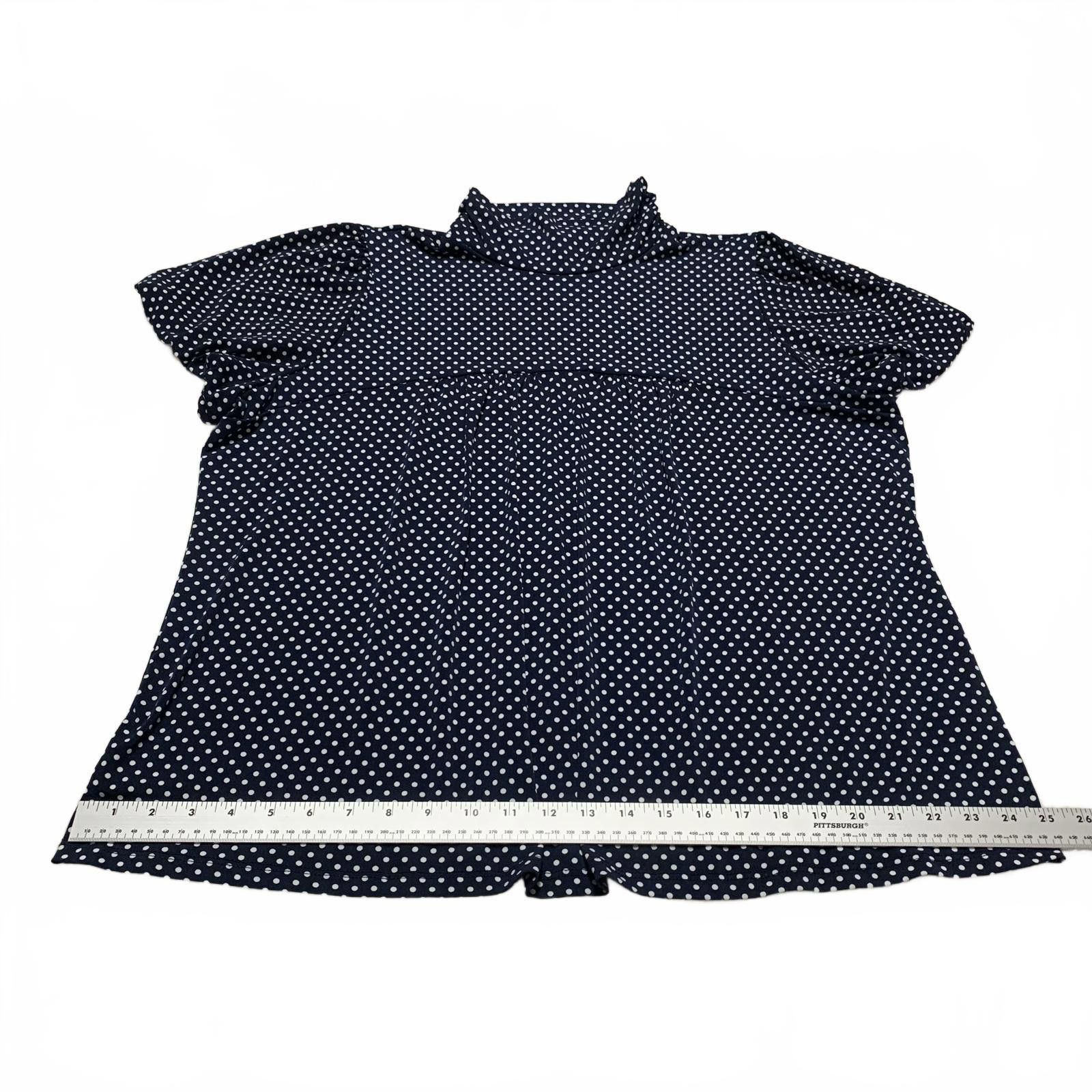 Other Dressbarn Women's Size 3X Navy White Polka Dot Blouse USA Size 3XL / US 20-22 - 6 Thumbnail