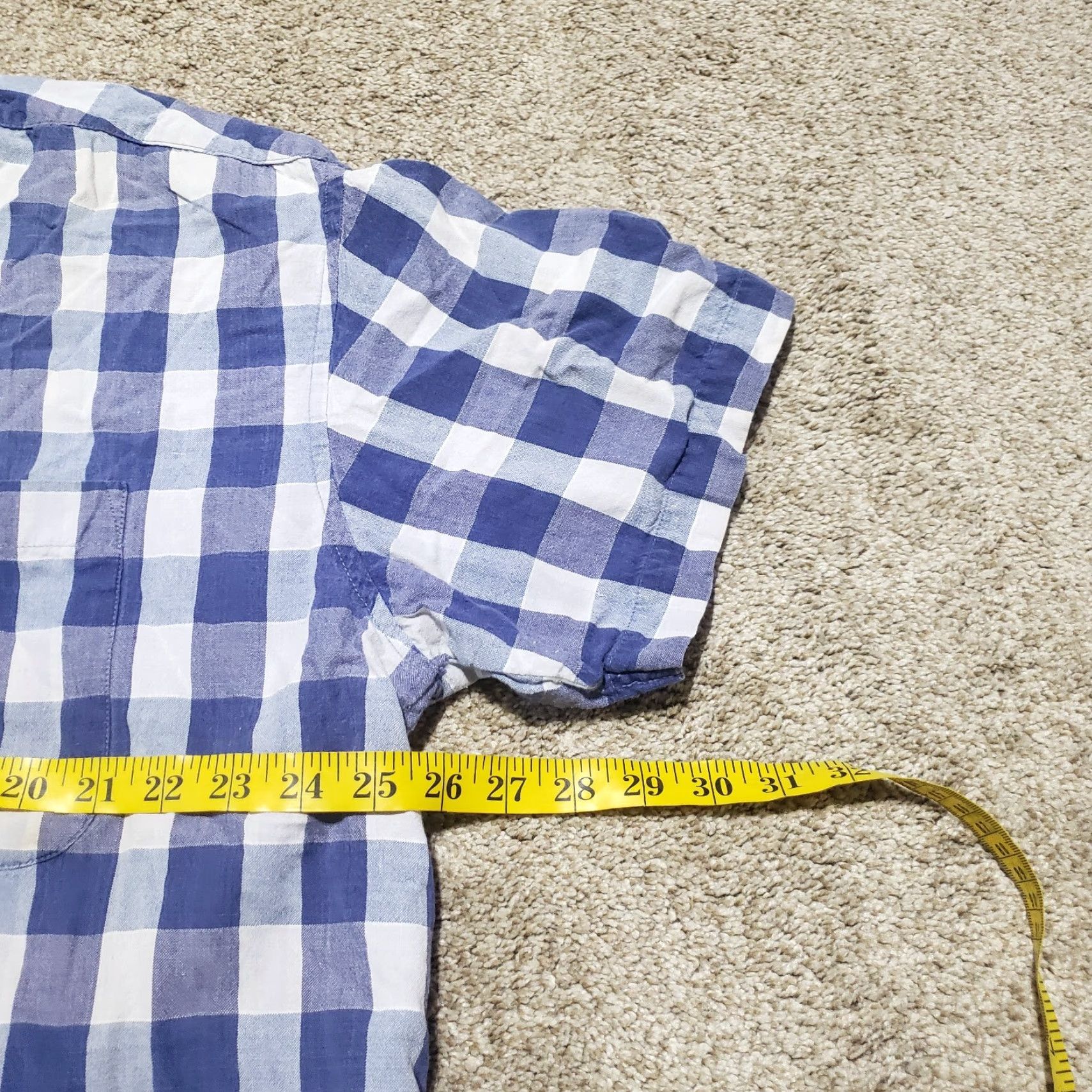 Vintage VINTAGE Marino Bay Plaid Button-Up Shirt Short Sleeve Adult Men XL Blue Size US XL / EU 56 / 4 - 5 Thumbnail
