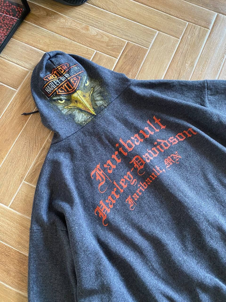 Harley Davidson × Vintage Vintage Harley Davidson Big Logo Zip Up Boxy Fit Hoodie 2012 Size US XXL / EU 58 / 5 - 4 Thumbnail