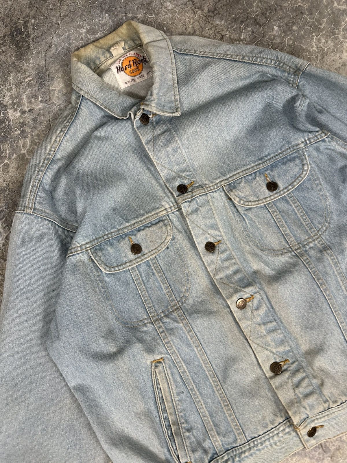 Japanese Brand × Vintage Vintage Hard Rock Cafe denim jacket Size US XL / EU 56 / 4 - 9 Thumbnail