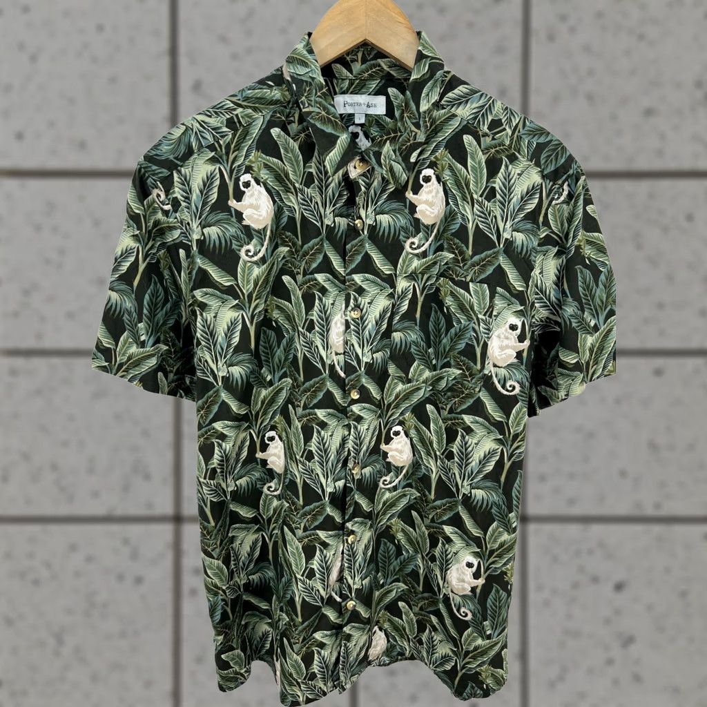 ASH Porter + Ash Men’s Short Sleeve Button-Up Shirt Tropical Monkey Print Size L Size US L / EU 52-54 / 3 - 1 Thumbnail