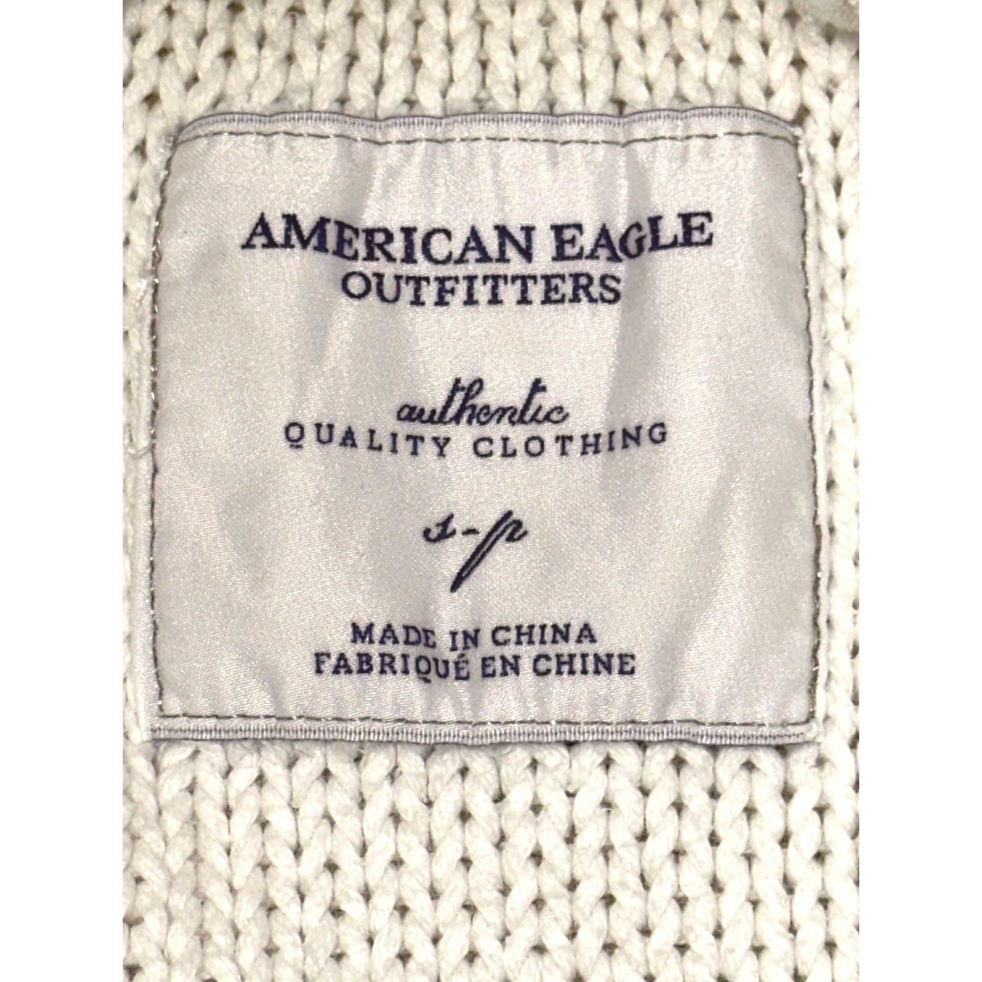 American Eagle Outfitters American Eagle Outfitters White Cotton Knit Zip Sweater With Size S / US 4 / IT 40 - 5 Thumbnail