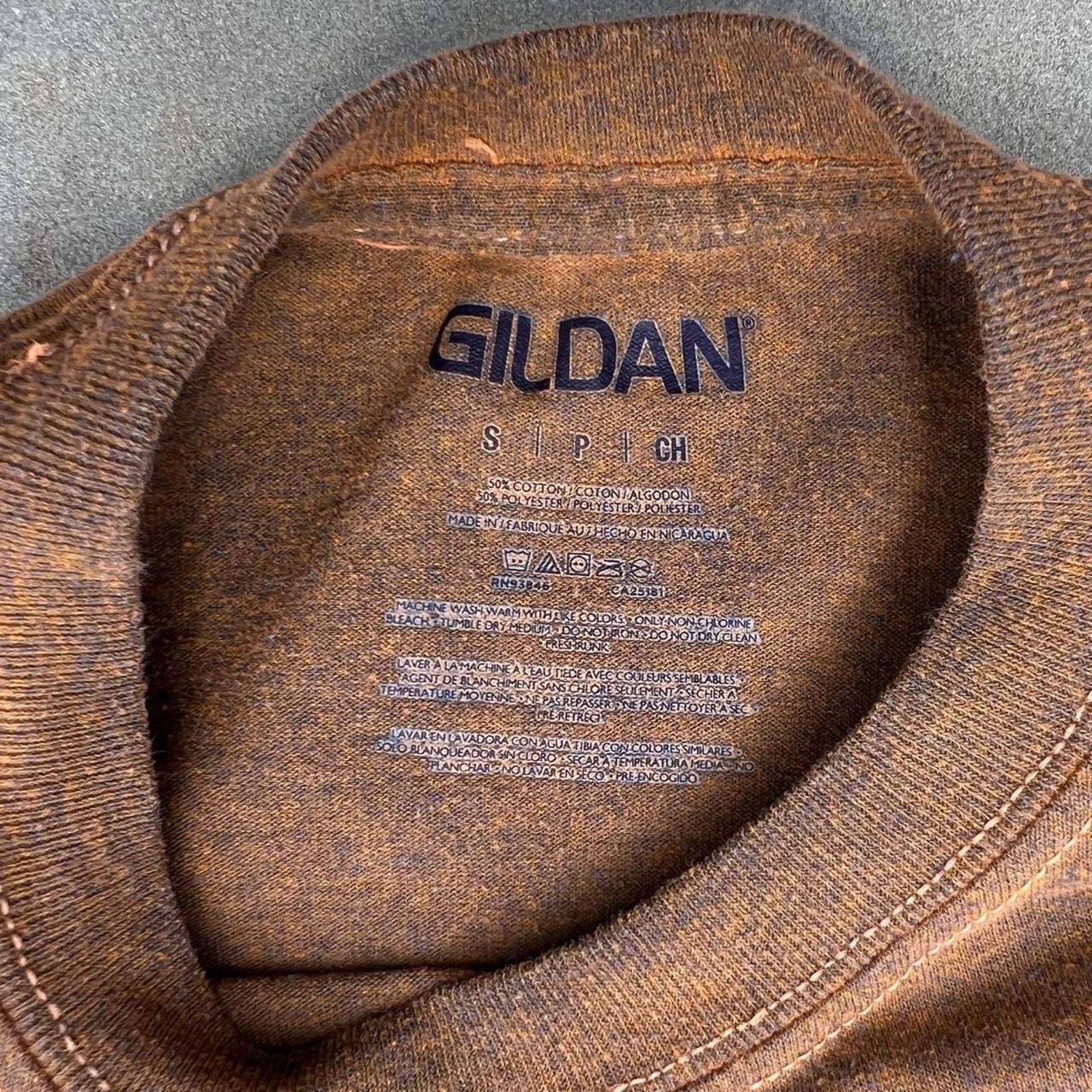 Gildan Brown Blue Overdyed Reworked T-Shirt Size US S / EU 44-46 / 1 - 3 Thumbnail