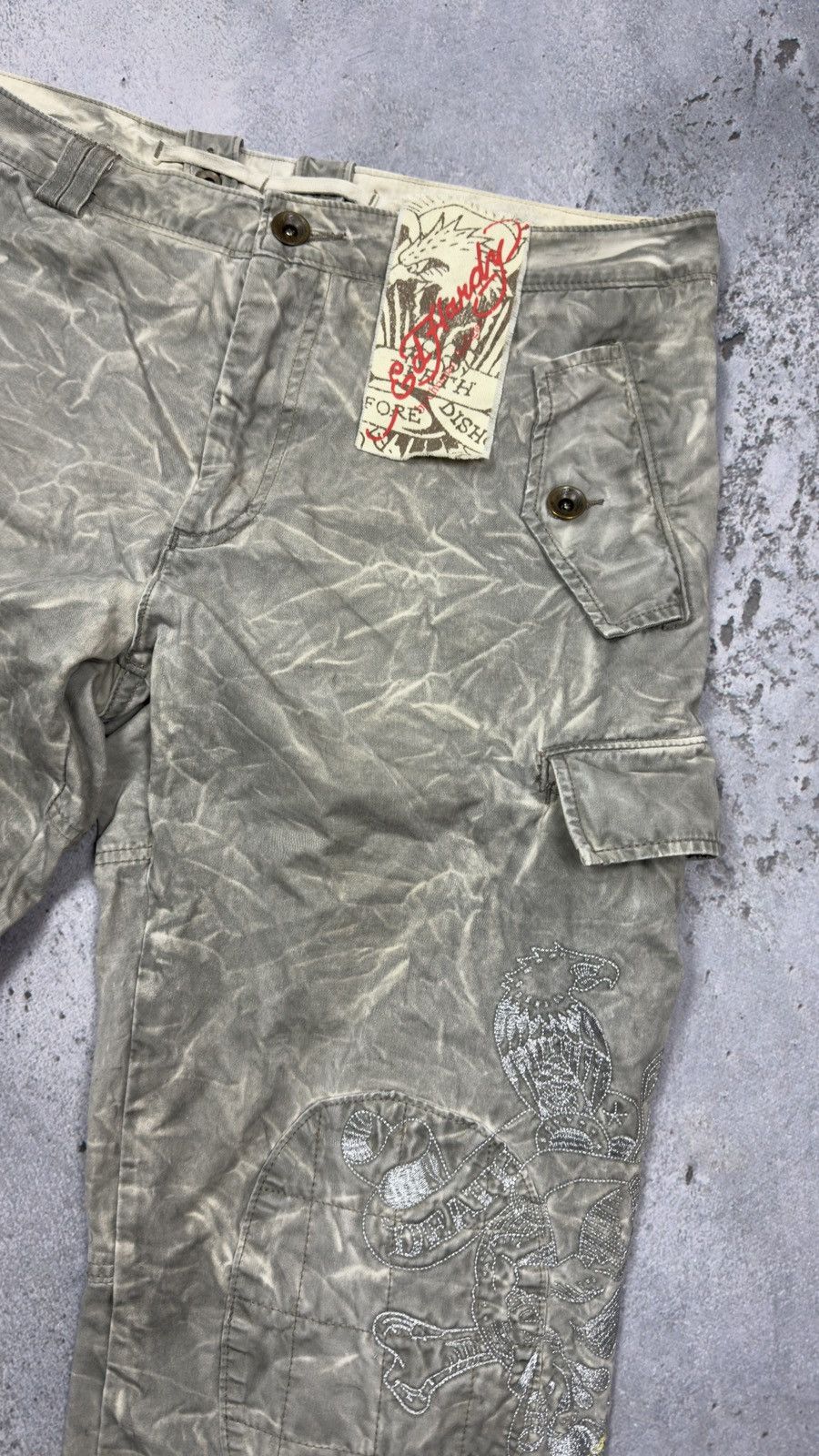 Christian Audigier Ed Hardy cargo pants zip multi pocket vintage Audigier rare Size US 36 / EU 52 - 6 Thumbnail