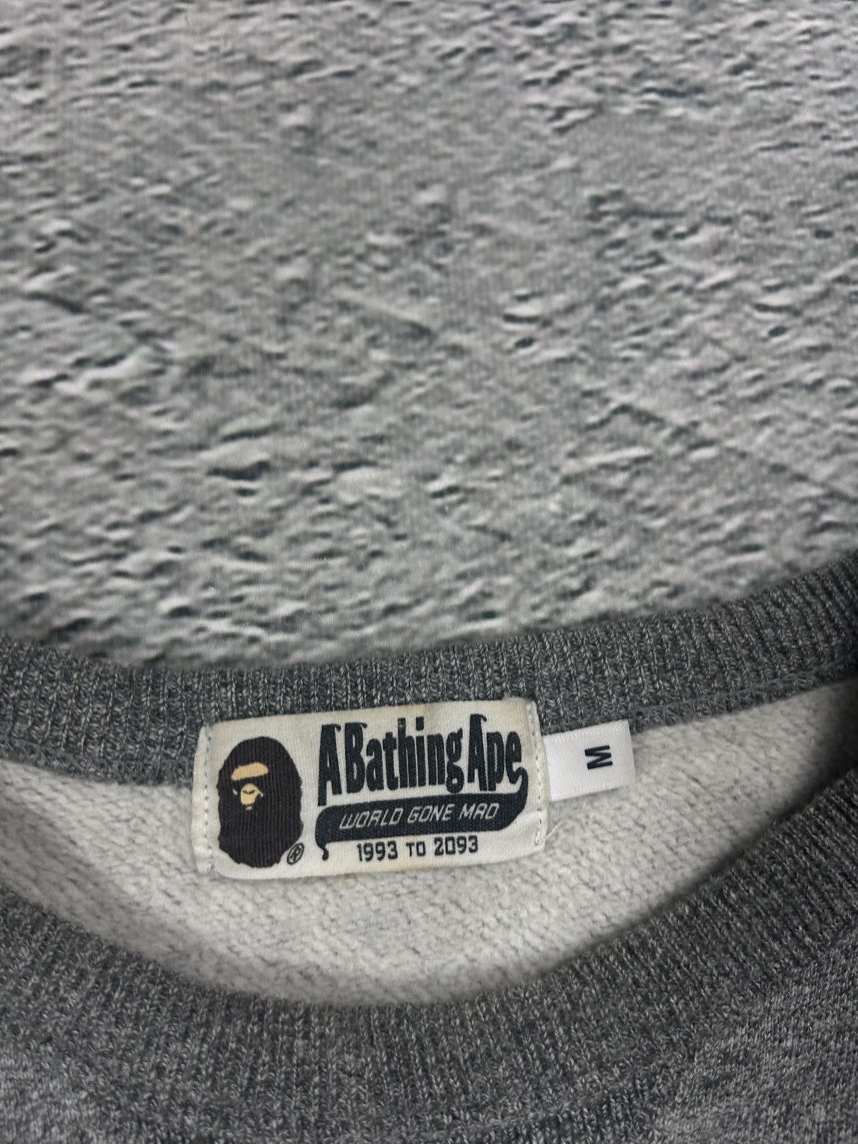 Bape Bape sweatshirt grey big logo spell out black Size US M / EU 48-50 / 2 - 3 Thumbnail