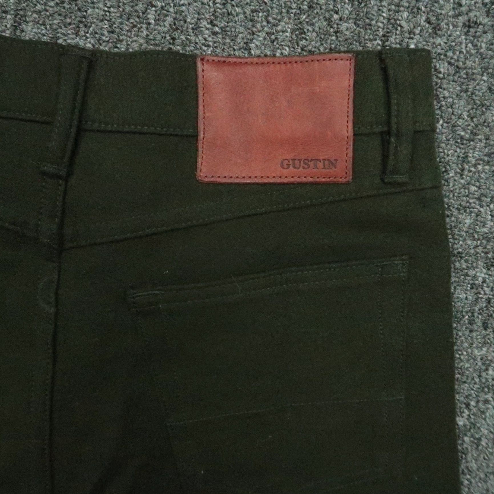 Gustin Gustin Pants Mens 29x30 Olive Green 5-Pocket Trouser Slim Fit Wool Nylon Chino Size US 29 - 5 Thumbnail