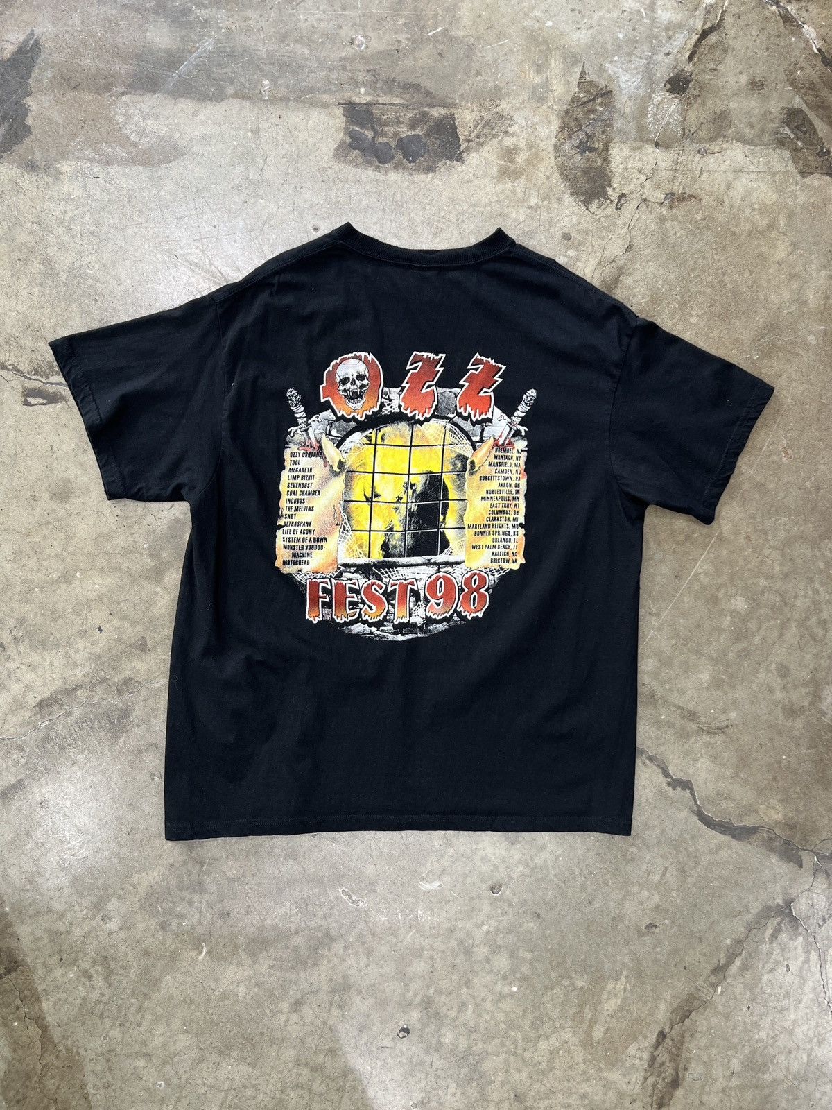 Band Tees Vintage 1998 Ozzyfest Ozzy Osbourne Tool Megadeth Tee XL Size US XL / EU 56 / 4 - 5 Thumbnail