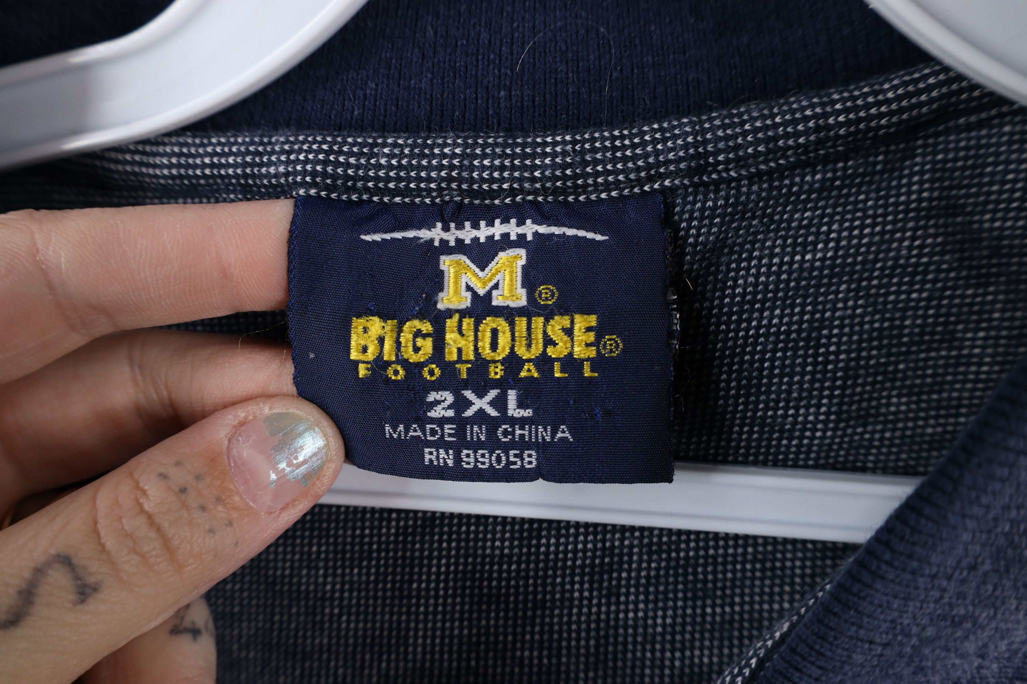 Vintage Vintage 90s House University of Michigan Football Polo Shirt Size US XXL / EU 58 / 5 - 9 Thumbnail
