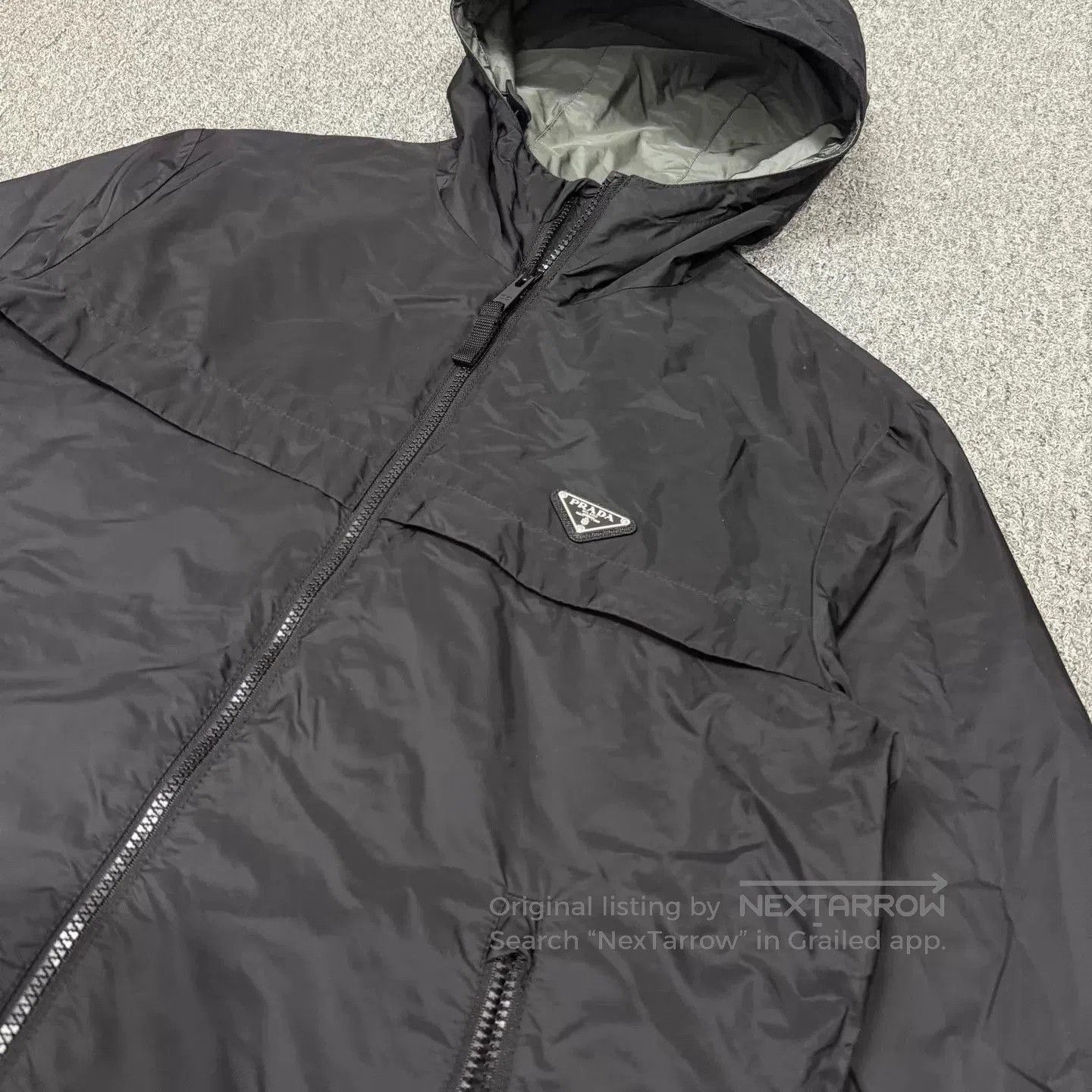 Prada Black Hooded Light Jacket with Zip Pockets. Size US S / EU 44-46 / 1 - 3 Thumbnail