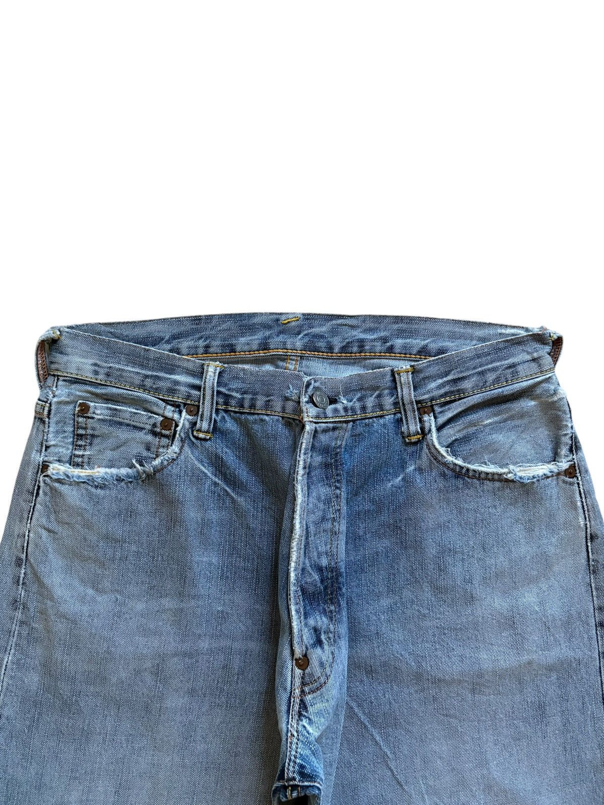 Evisu × Japanese Brand Vintage Japanese Evisu Seagulls Blue Wash Jean Shorts Size US 33 - 5 Thumbnail