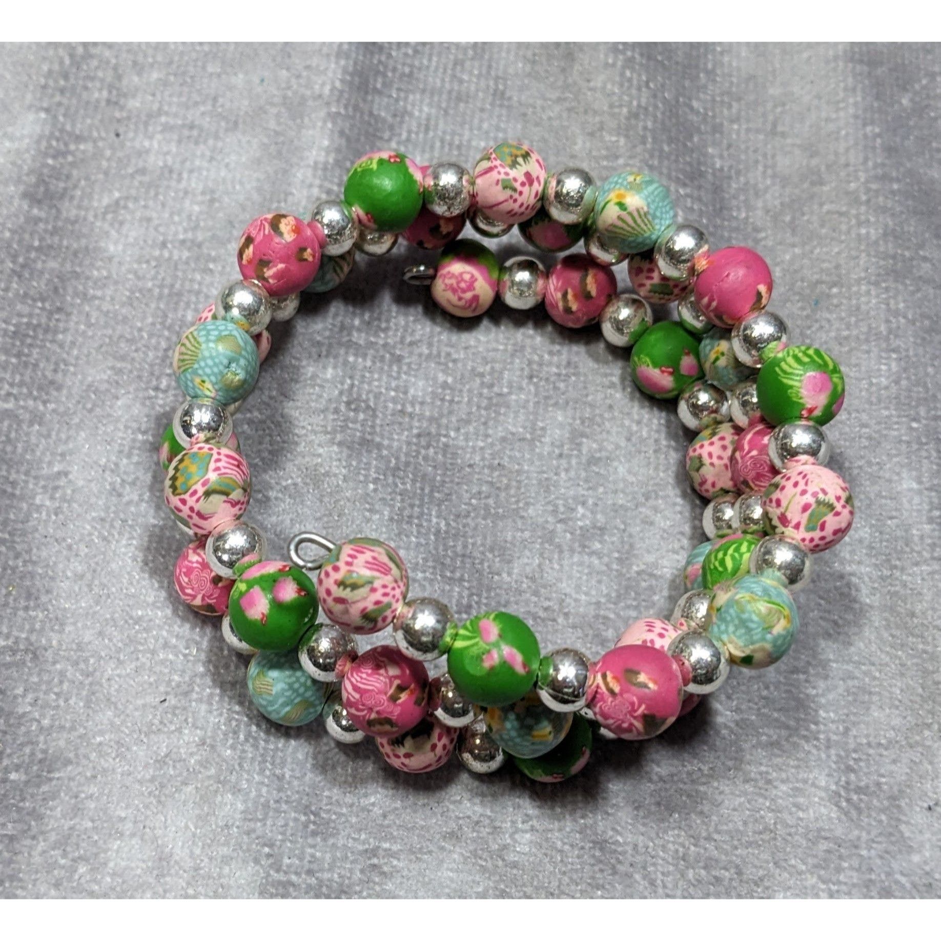 Other Viva Beads Pink And Green Cupcake Polymer Clay Beaded Coil B Size ONE SIZE - 4 Thumbnail