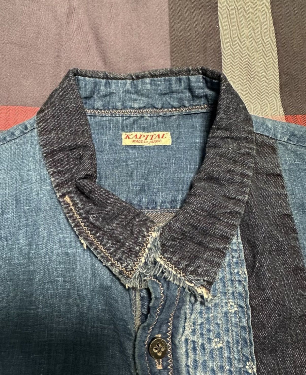 Kapital KAPITAL indigo sashiko patchwork denim shirt Size US M / EU 48-50 / 2 - 2 Thumbnail
