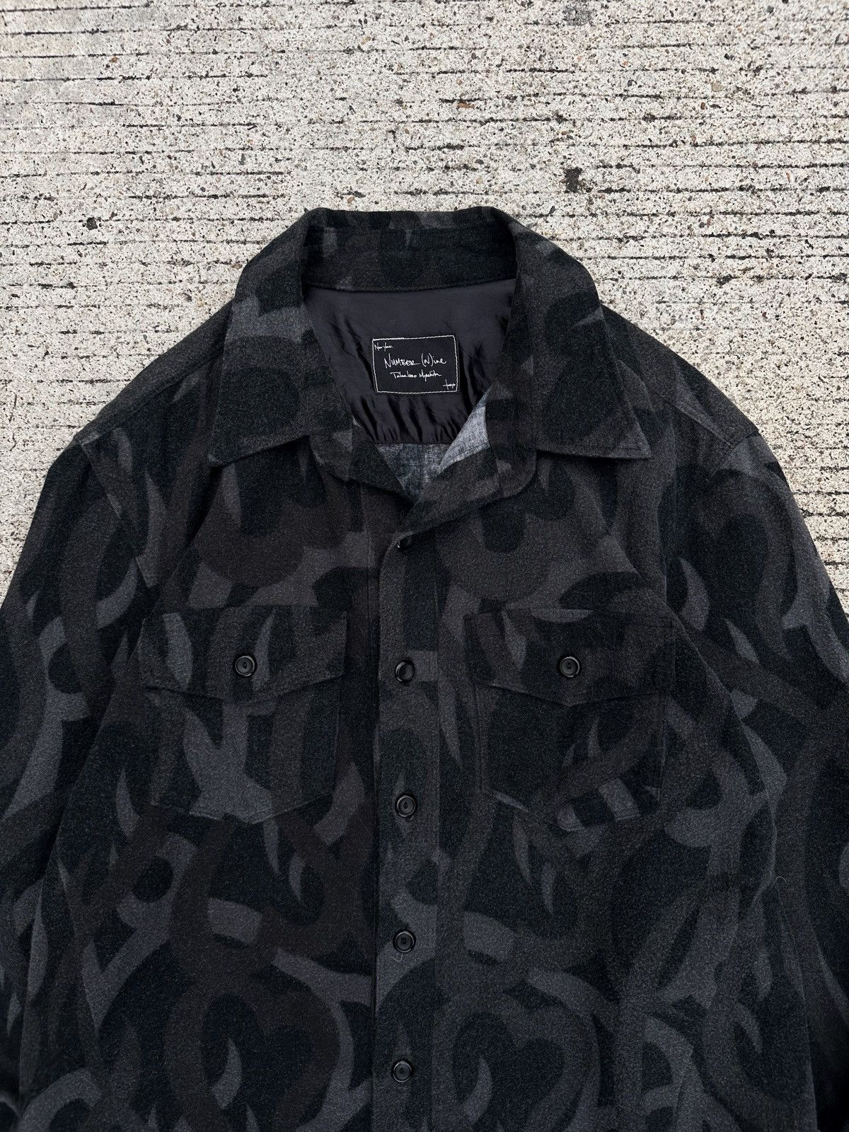Number (N)ine Number (N)ine AW04 Tribal Hearts Camo Long Shirts Size US M / EU 48-50 / 2 - 5 Thumbnail
