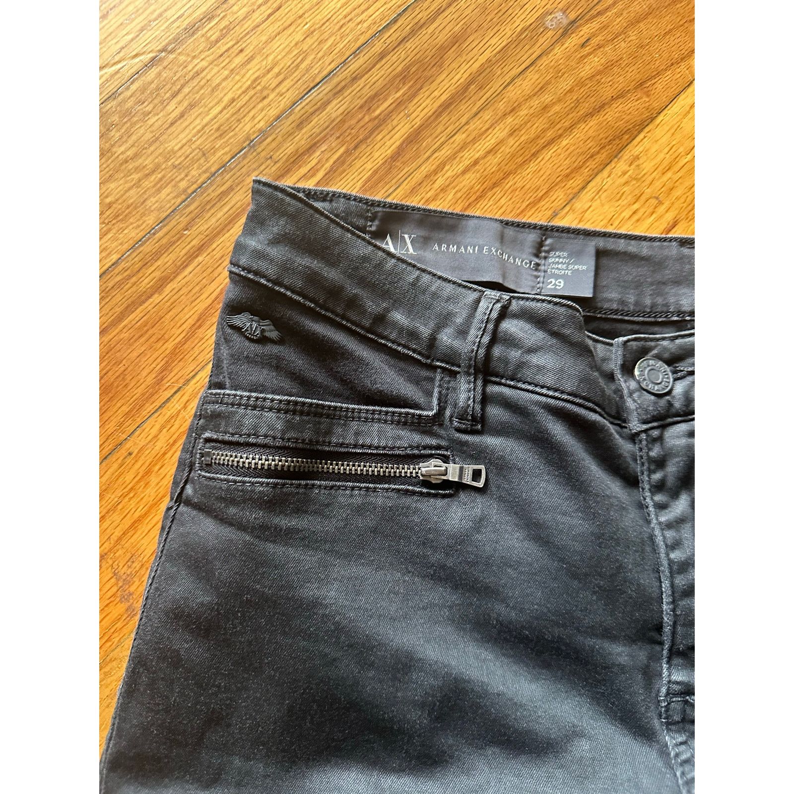 Armani Exchange AX Armani Exchange Black Super Skinny Stretch Jeans Size 29 Size 29" - 6 Thumbnail