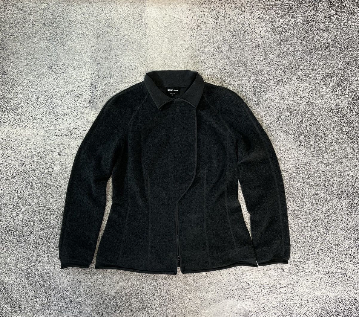 Giorgio Armani Giorgio Armani Women’s Jacket Wool Zip Up Collared Size L / US 10 / IT 46 - 3 Thumbnail