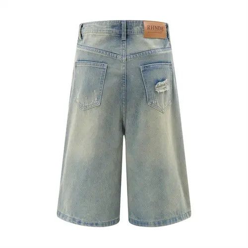 Other Men's washed vintage distressed loose ripped denim shorts Size US 32 / EU 48 - 3 Thumbnail