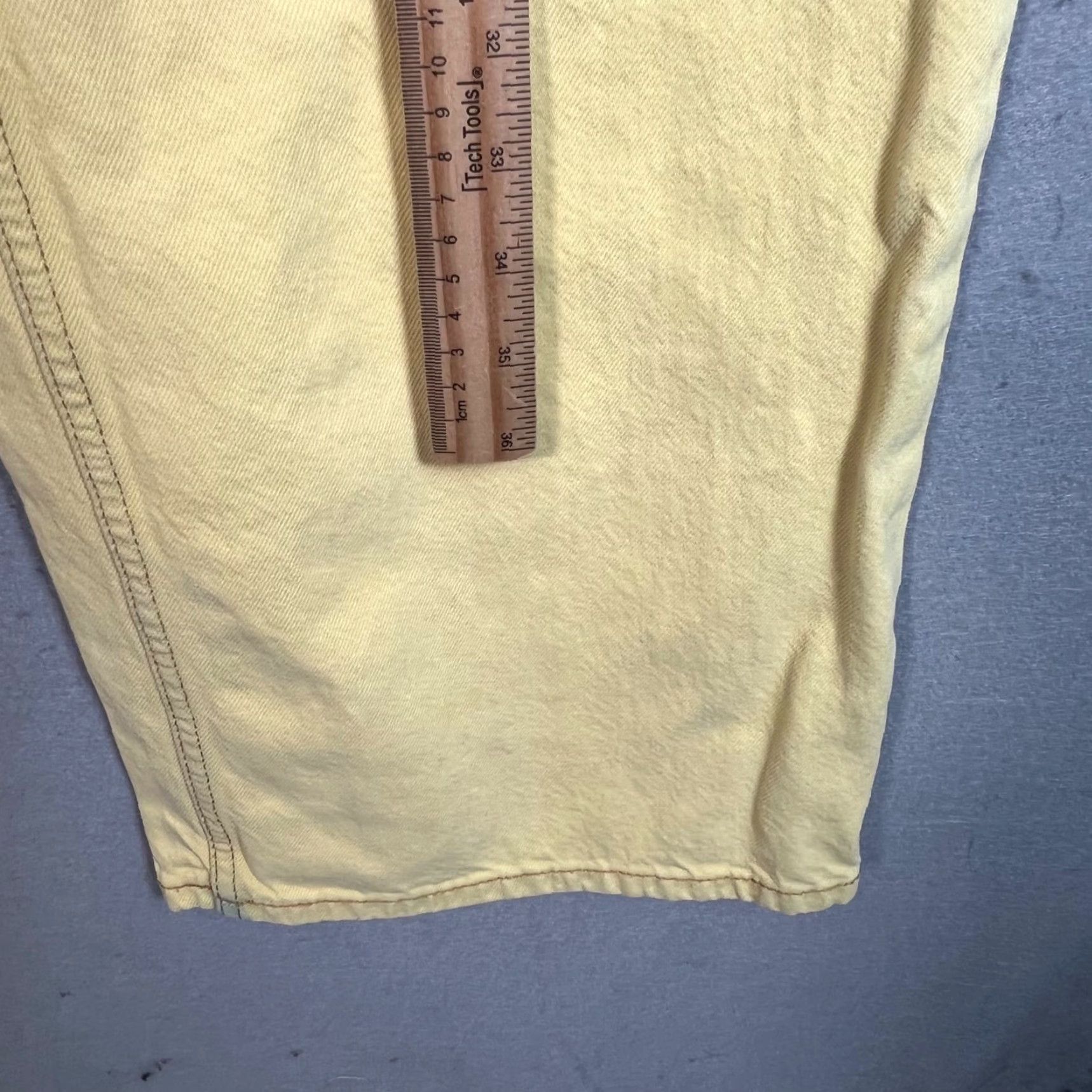 Ganni Ganni Jeans Womens 29 Yellow Organic Cotton High-Waisted Straight-Leg 5-Pocket Denim Inseam 31 Vintage No/Used Mens? No. Size 29" - 7 Thumbnail