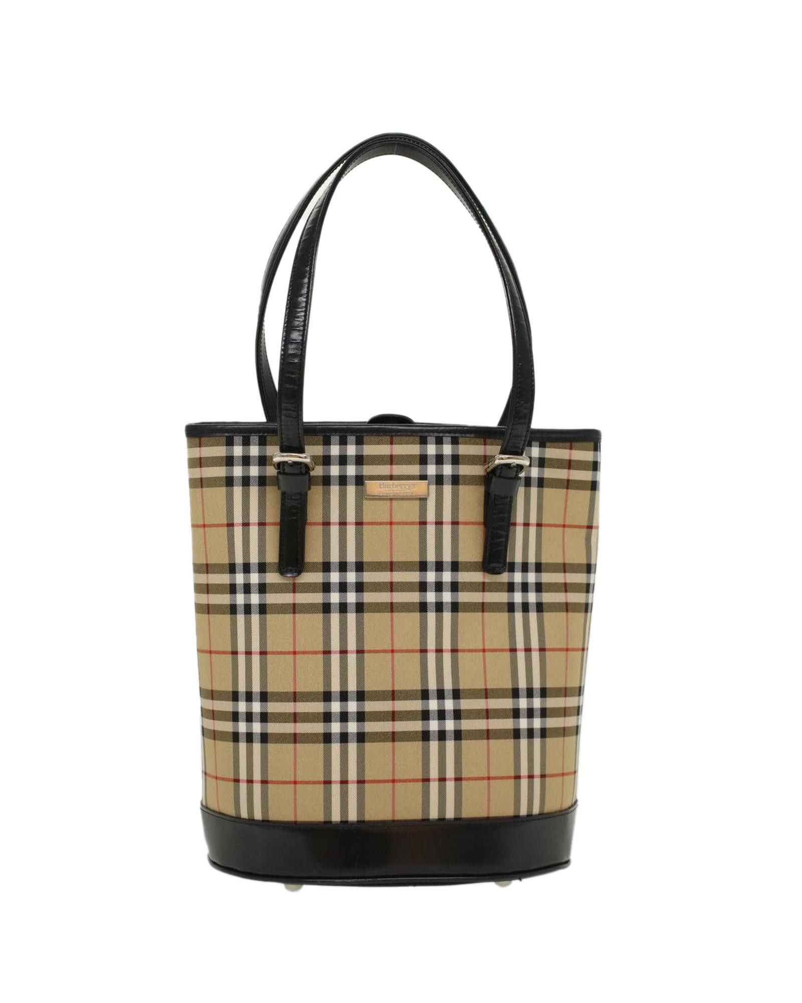 image of Practical And Elegant Burberry Nova Check Bag in Beige, Women's