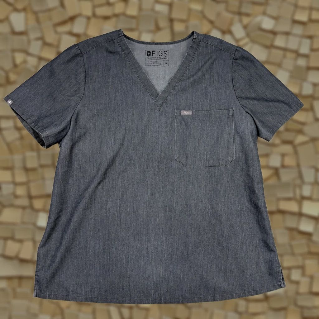 Vintage FIGS Graphite Scrub Top & Livingston Pants Teal Womens XL Shirt Pants Women Solid Polyester Gray Graphite XL Womens Size XL / US 12-14 / IT 48-50 - 1 Thumbnail