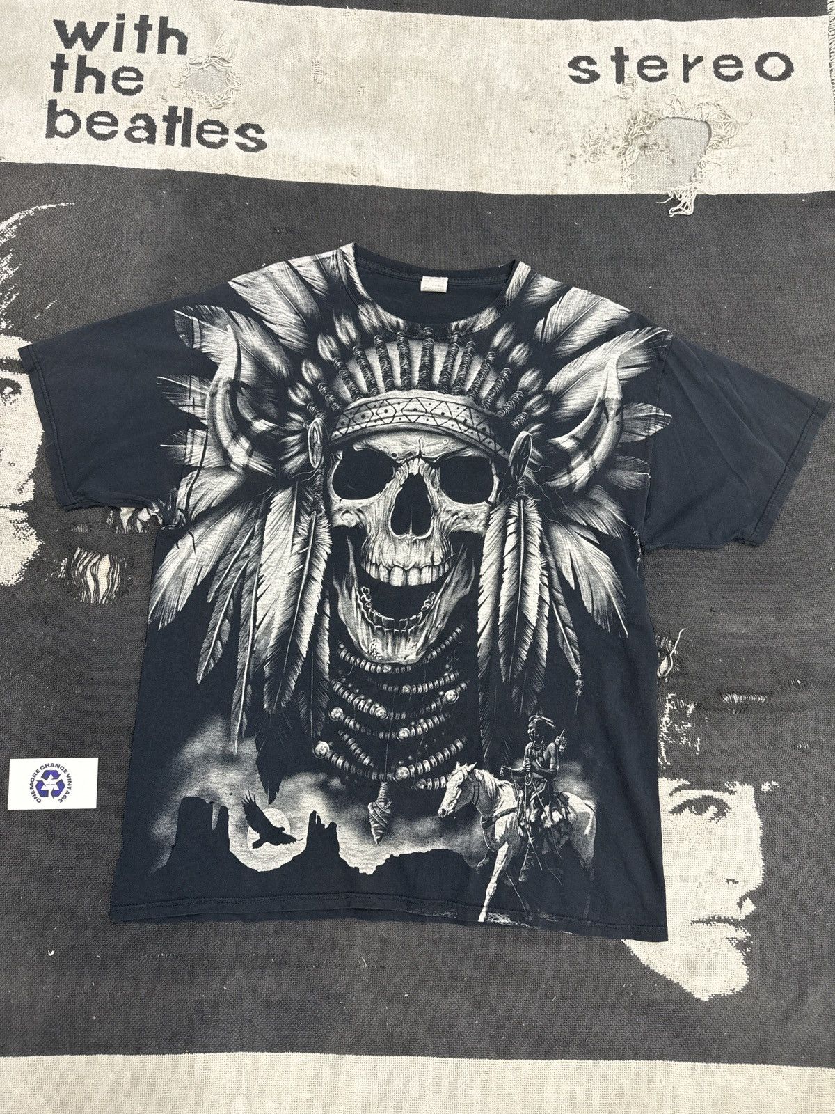 Vintage Skull All Over Print American Culture Vintage Y2K T-Shirt Size US XL / EU 56 / 4 - 1 Thumbnail