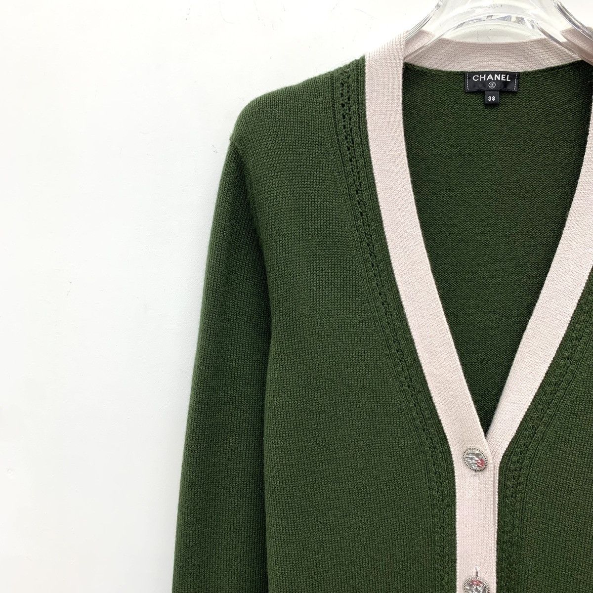 Chanel Chanel Striped V-neck Long Sleeve Knit Cardigan K26WX Size M / US 6-8 / IT 42-44 - 3 Thumbnail