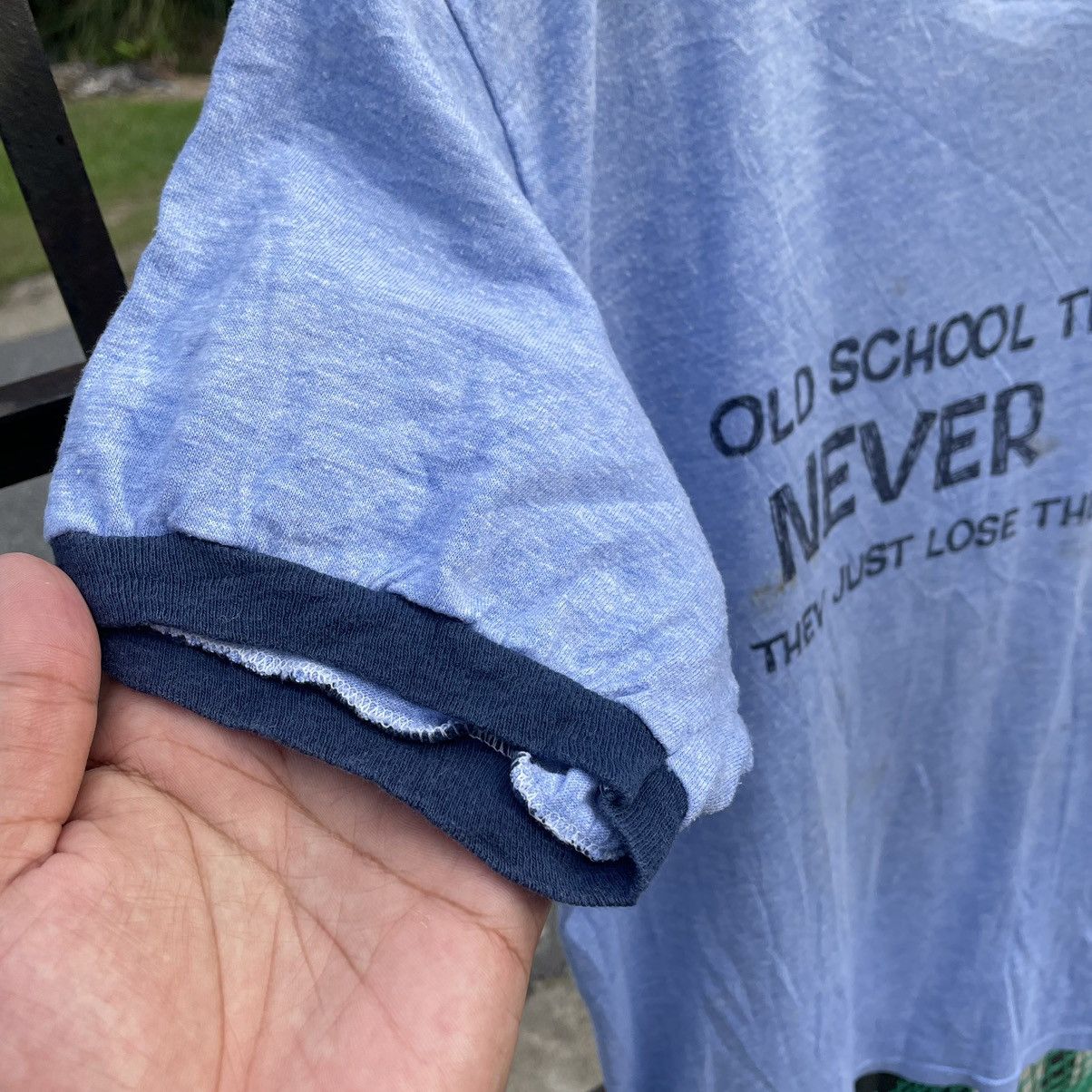 Vintage 🔥Vintage 70s Old School Teacher Never Die Ringer Tee Size US S / EU 44-46 / 1 - 10 Thumbnail