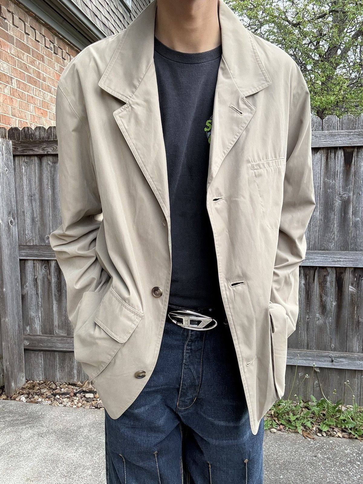 Vintage Vtg TravelSmith Khaki Safari Field Waxed Lightweight Jacket Size US L / EU 52-54 / 3 - 2 Thumbnail