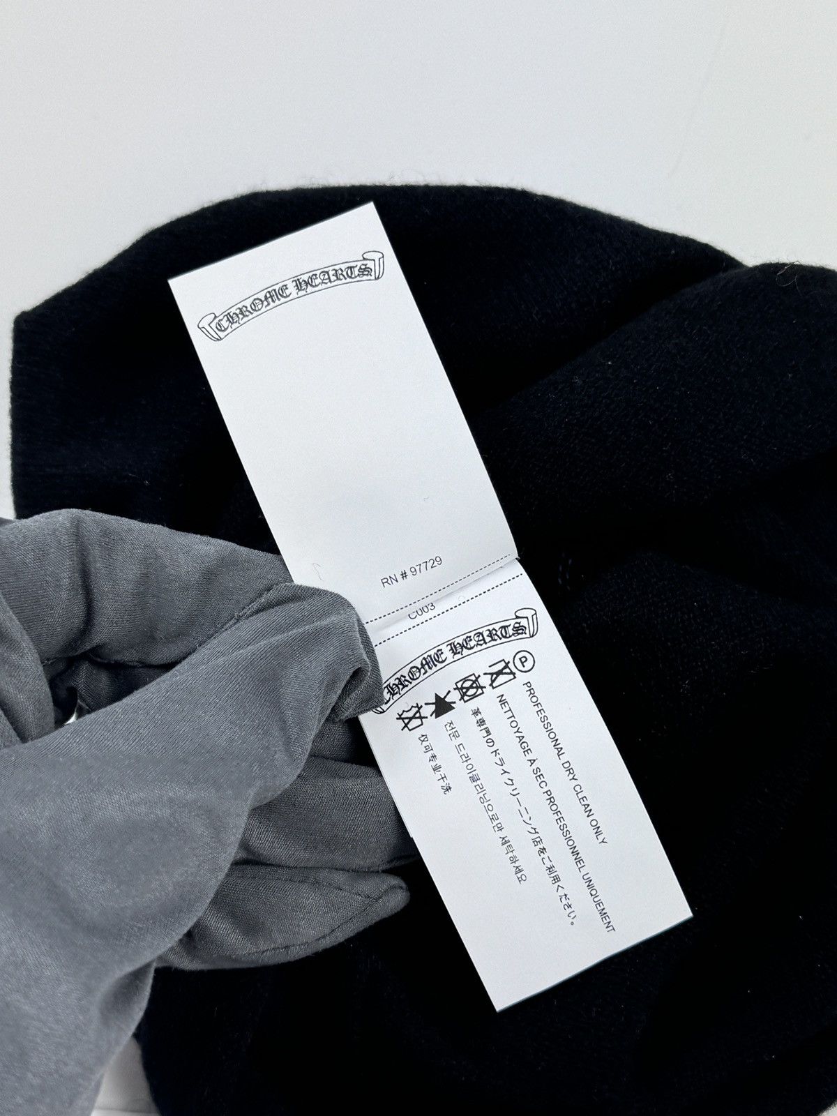 Chrome Hearts BLUE TRIPLE CROSS LEATHER PATCH BEANIE Size ONE SIZE - 6 Thumbnail