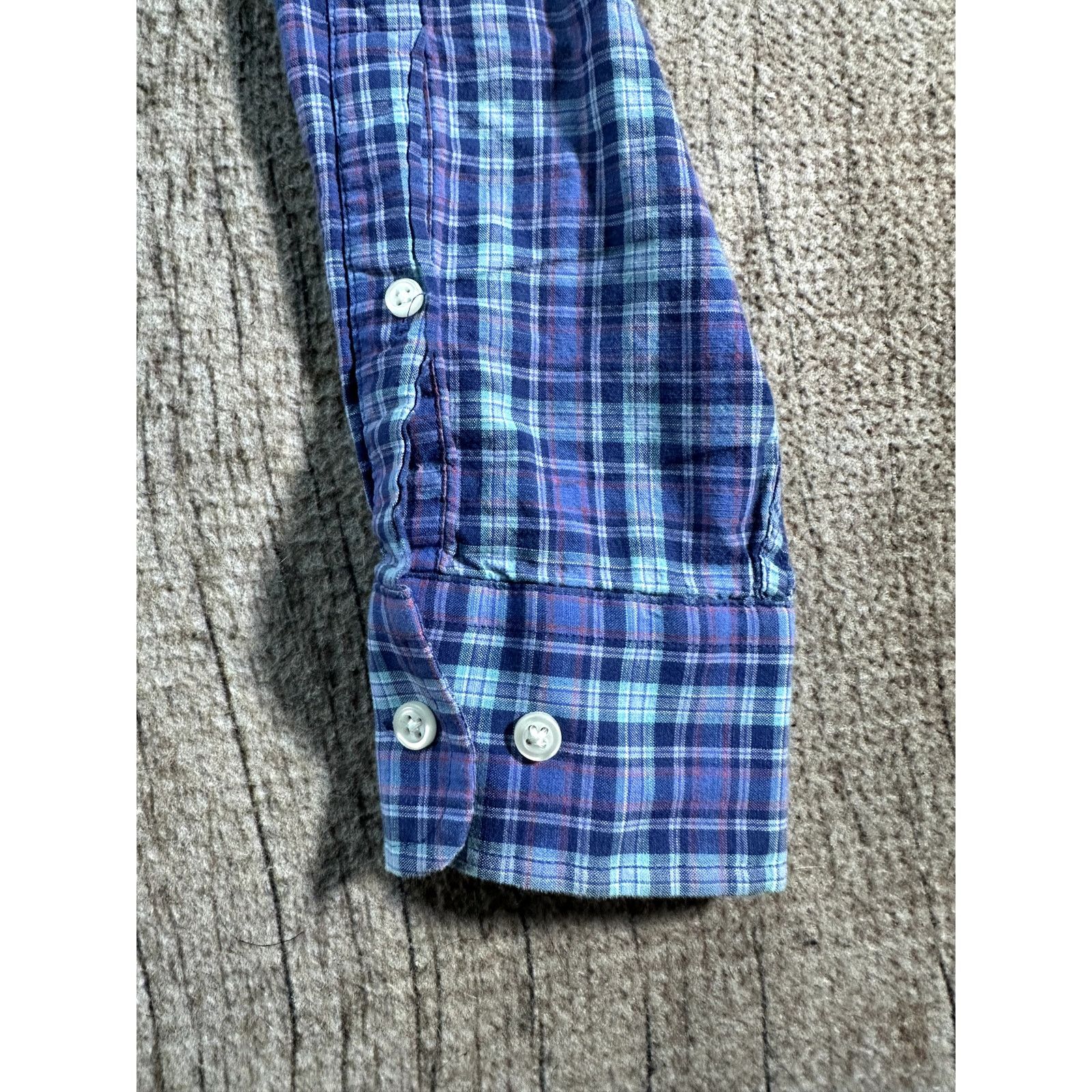 Peter Millar Peter Millar Blue Plaid Mens M Long Sleeve Button Down Shirt Size US M / EU 48-50 / 2 - 3 Thumbnail