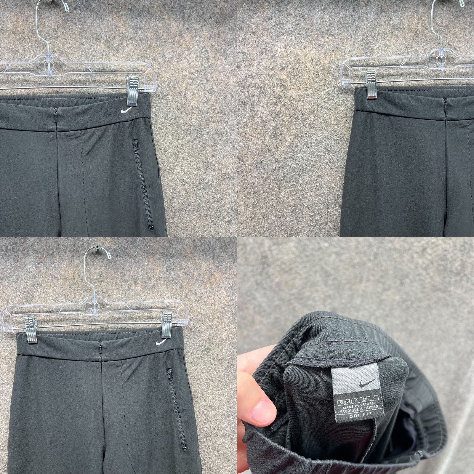Nike VINTAGE Nike Sweatpants Womens Small Black Athletic Dri Fit Swoosh Y2K Zip Shirt Pants Size 28" / US 6 / IT 42 - 8 Thumbnail