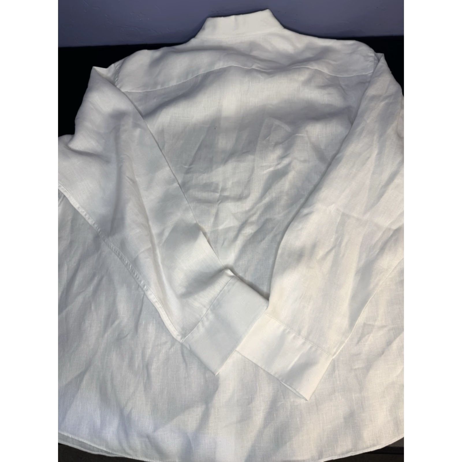 UNTUCKit VINTAGE Untuckit Mens 3XL Solid White Long Sleeve Button-Up Shirt Linen 100% Linen Mens 3XL White Long Sleeve Button-Up Shirts Size US XXL / EU 58 / 5 - 4 Thumbnail