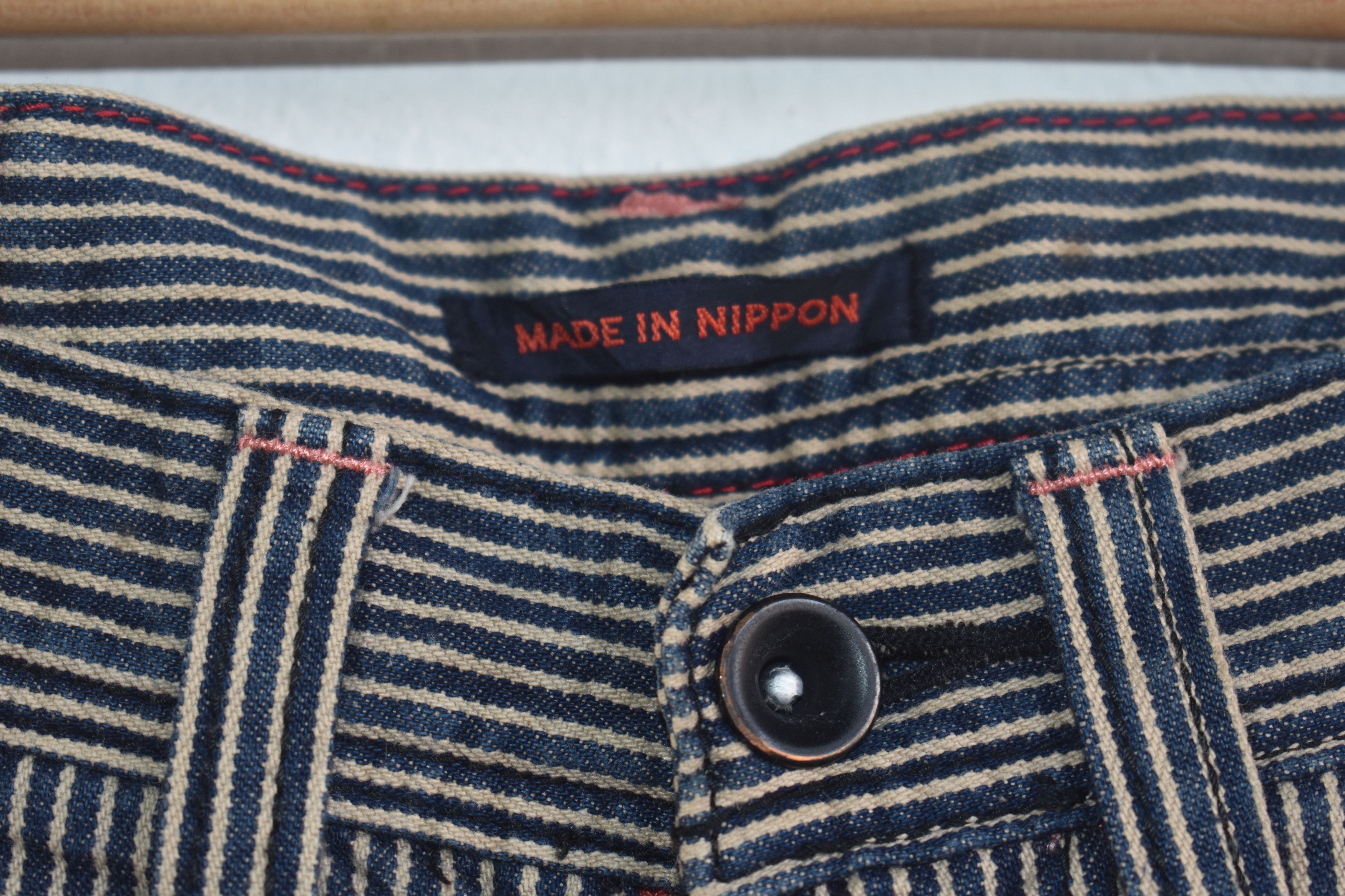 If Six Was Nine × Japanese Brand × Vintage Wide Leg 🔥 Vintage E.T Brand Hickory Stripe Pants W28 Size US 28 / EU 44 - 3 Thumbnail