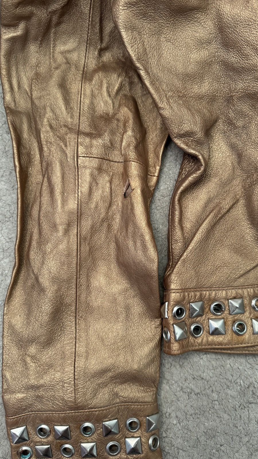 Vintage Grunge Punk Indian Rock Metal Leather Jacket Etro Valentino Size S / US 4 / IT 40 - 6 Thumbnail