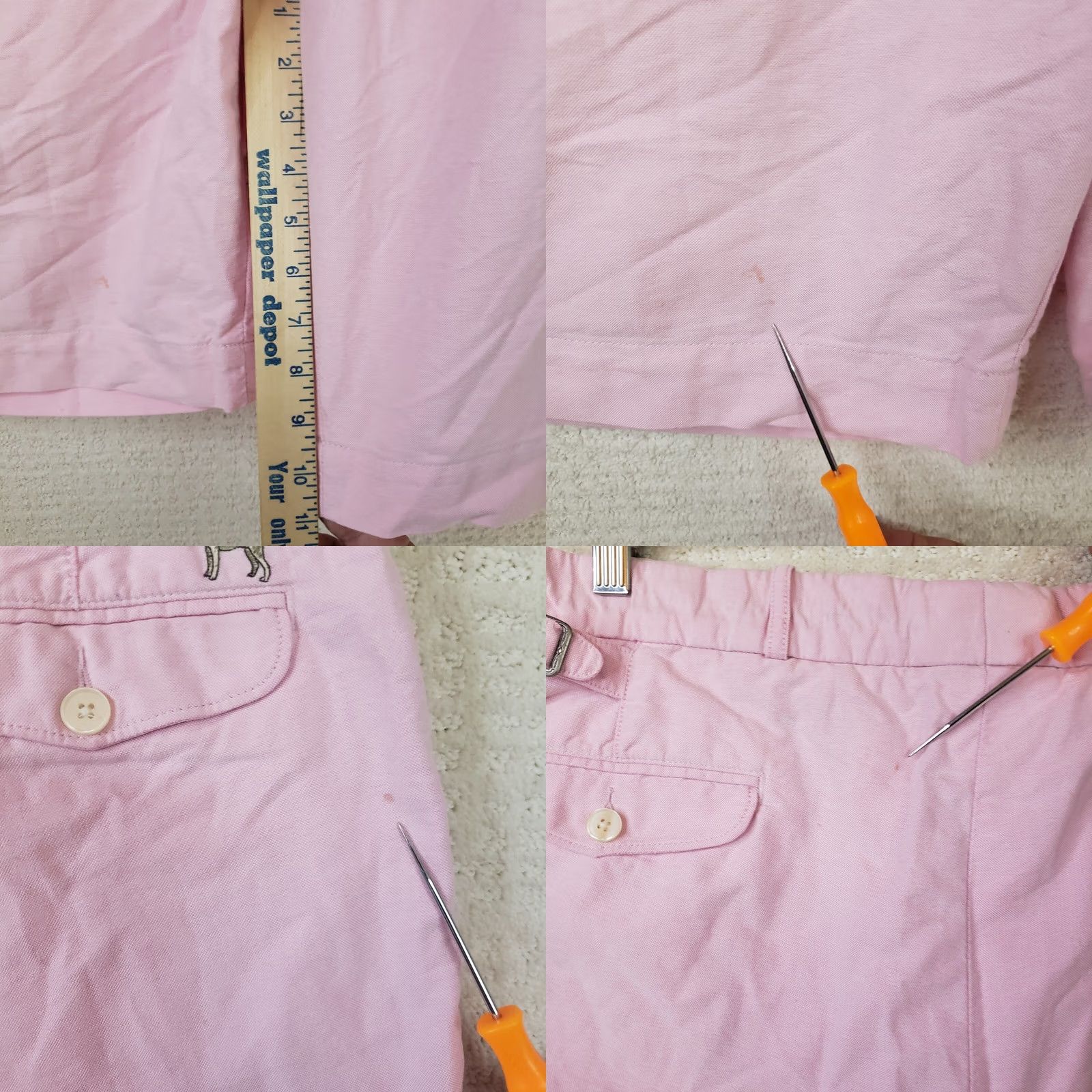 Polo Ralph Lauren Polo Ralph Lauren Mens Chino Shorts Pink 40 11 Inseam 11 5-Pocket Birddog Logo Linen Look Lightweight Belted Classic Rise Mid-Blue? Actually Pink Size US L / EU 52-54 / 3 - 10 Thumbnail