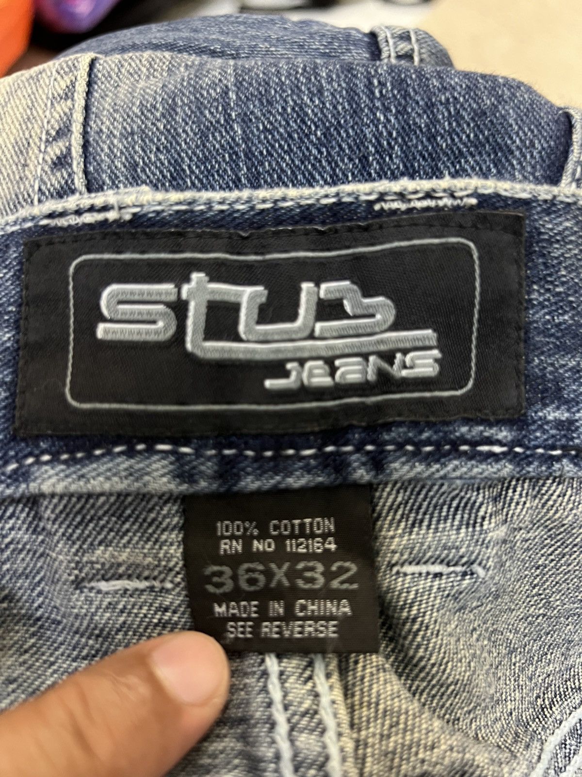 Japanese Brand Vtg STUB Jeans 36x32 Mens Baggy Y2K 90s Hip Hop Size US 36 / EU 52 - 10 Thumbnail