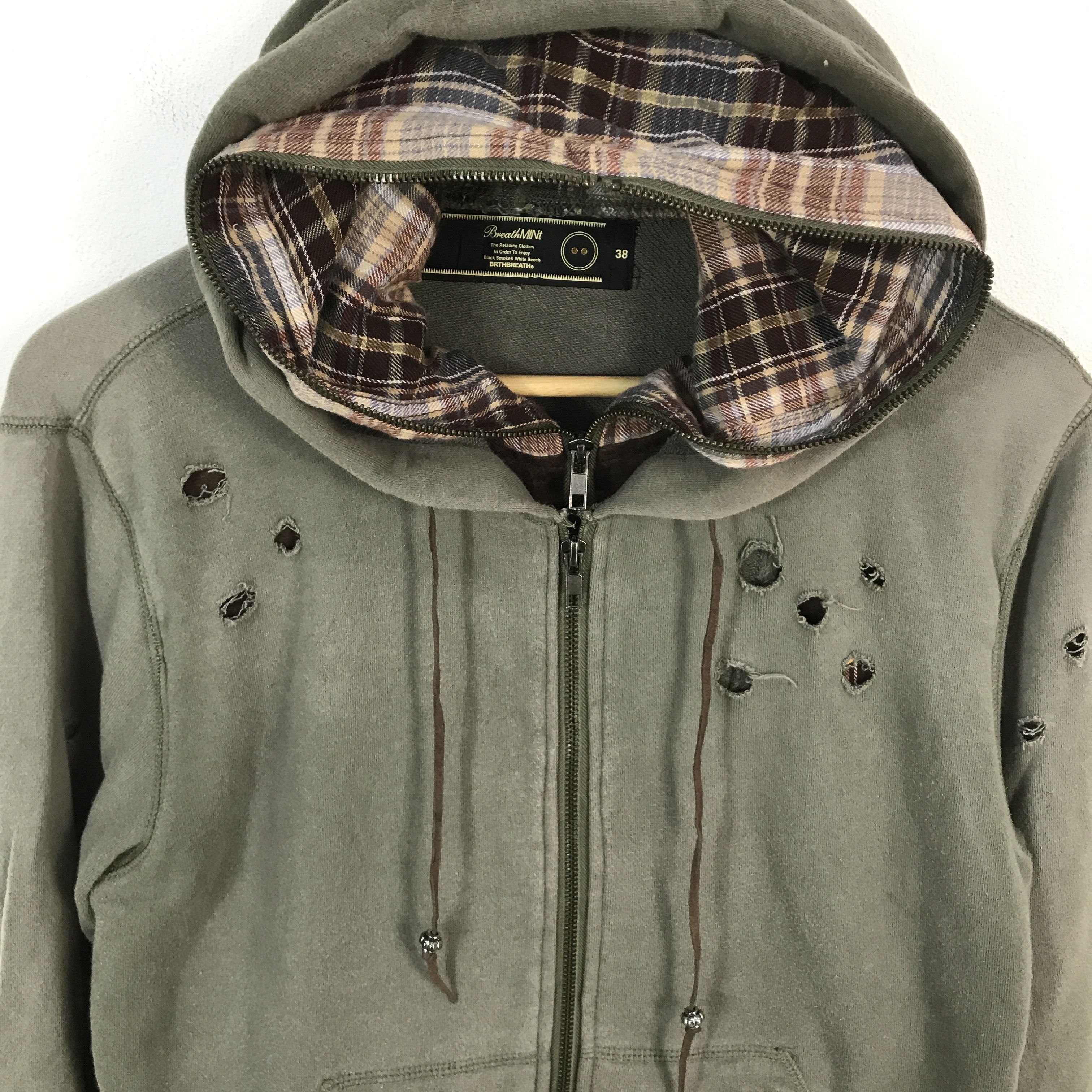Japanese Brand × Vintage Rare🔥breathmint Design shot Distressed hoodies jacket Size US M / EU 48-50 / 2 - 3 Thumbnail