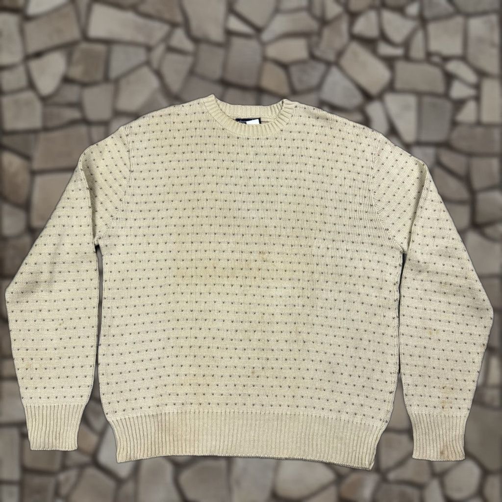 Vintage VINTAGE 90s LAND'S END MENS BIRDSEYE KNIT PULLOVER SWEATER BEIGE M Size US M / EU 48-50 / 2 - 1 Thumbnail