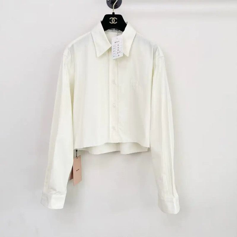 Miu Miu Miu Miu Spring Autumn Ivory Long Sleeve Shirt 0089 Size M / US 6-8 / IT 42-44 - 1 Thumbnail